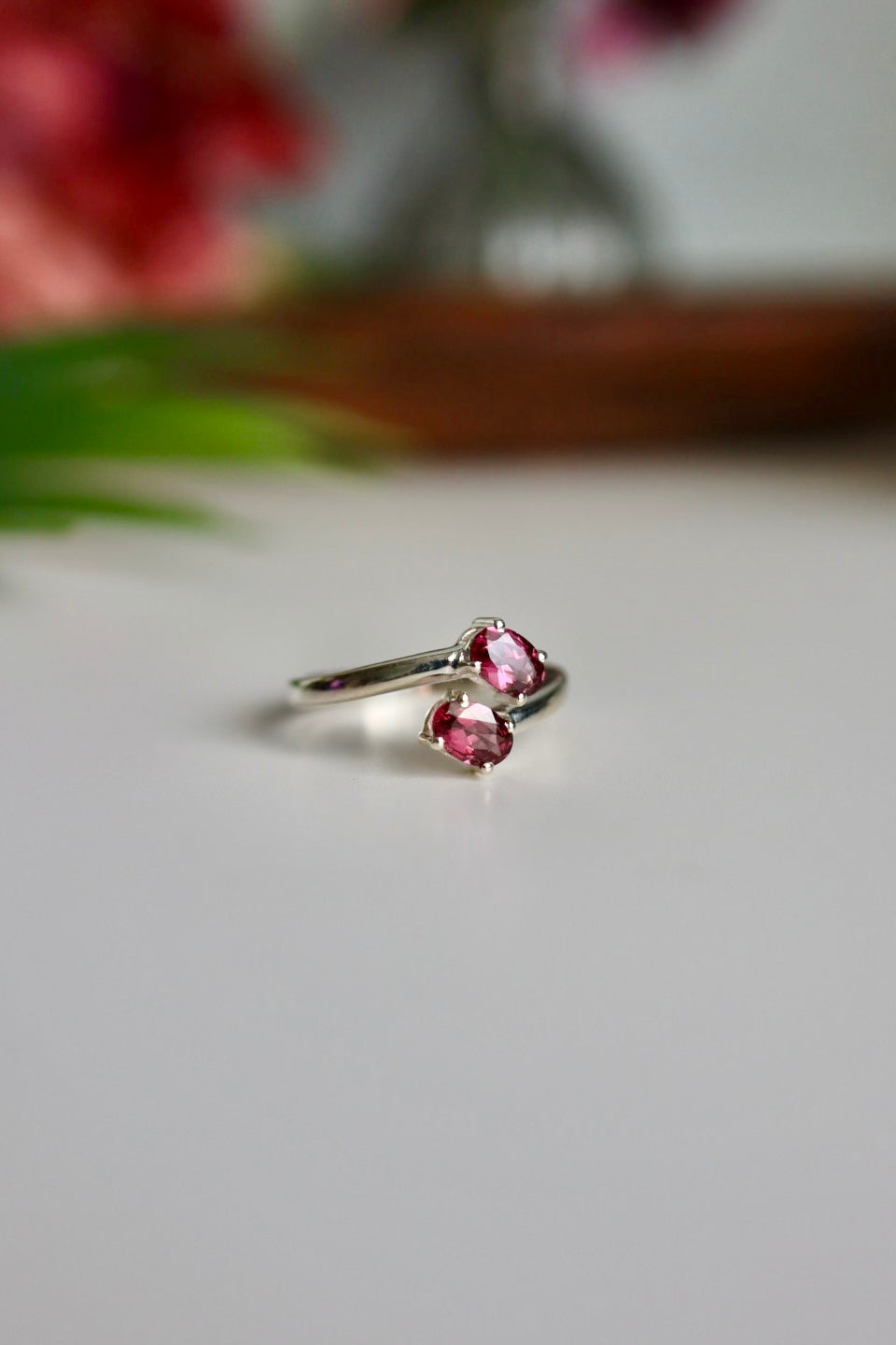 Pink Malaya Garnet Ring, Adjustable