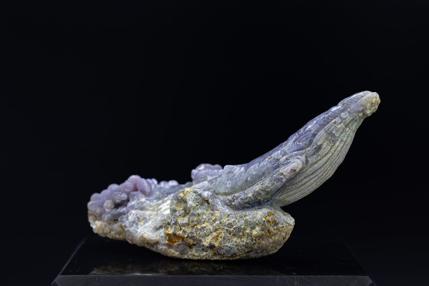 Grape Agate Whale Carving