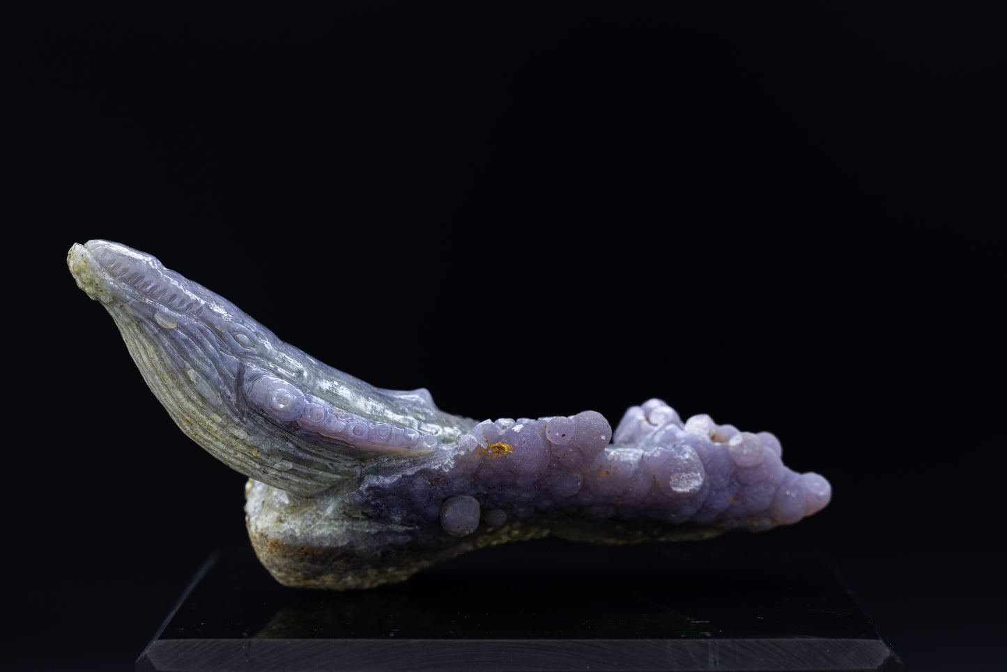 Grape Agate Whale Carving