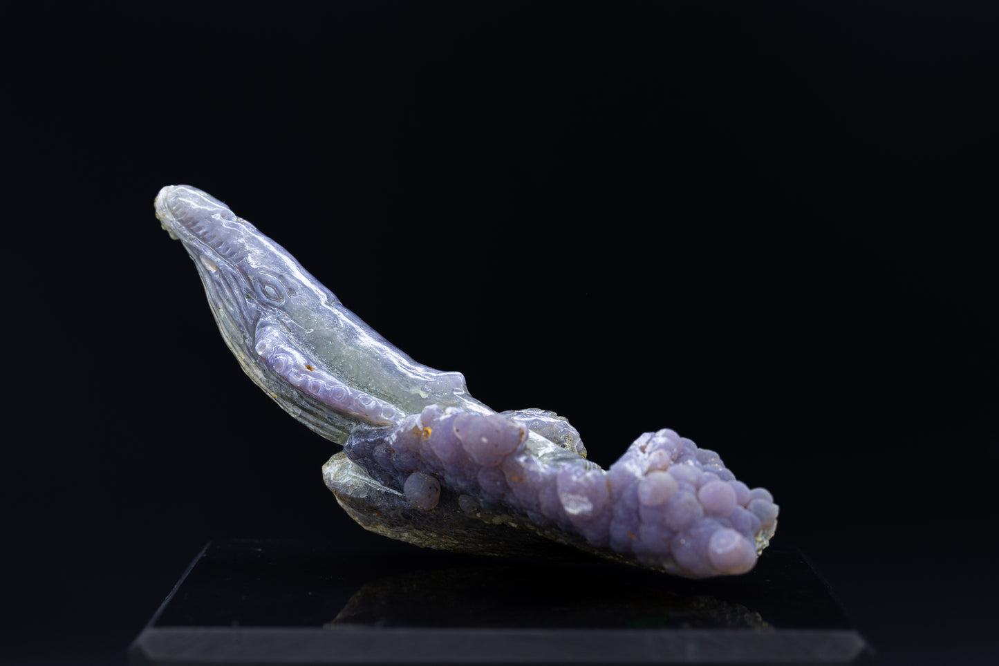 Grape Agate Whale Carving