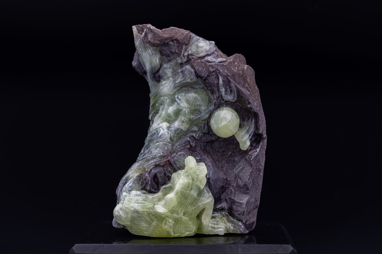 Prehnite Dragon Carving
