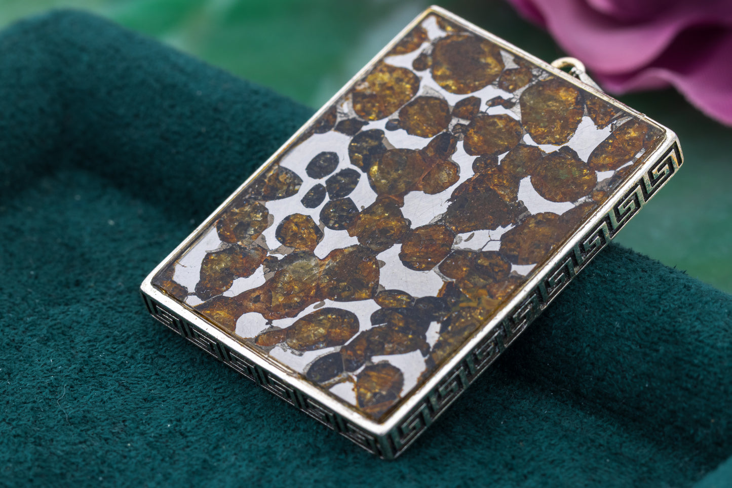 Pallasite (Meteorite + Olivine) Pendant