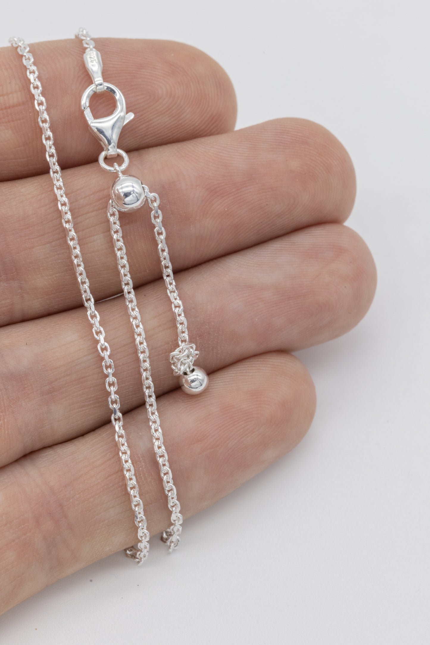 Adjustable Link .925 Sterling Silver Chain