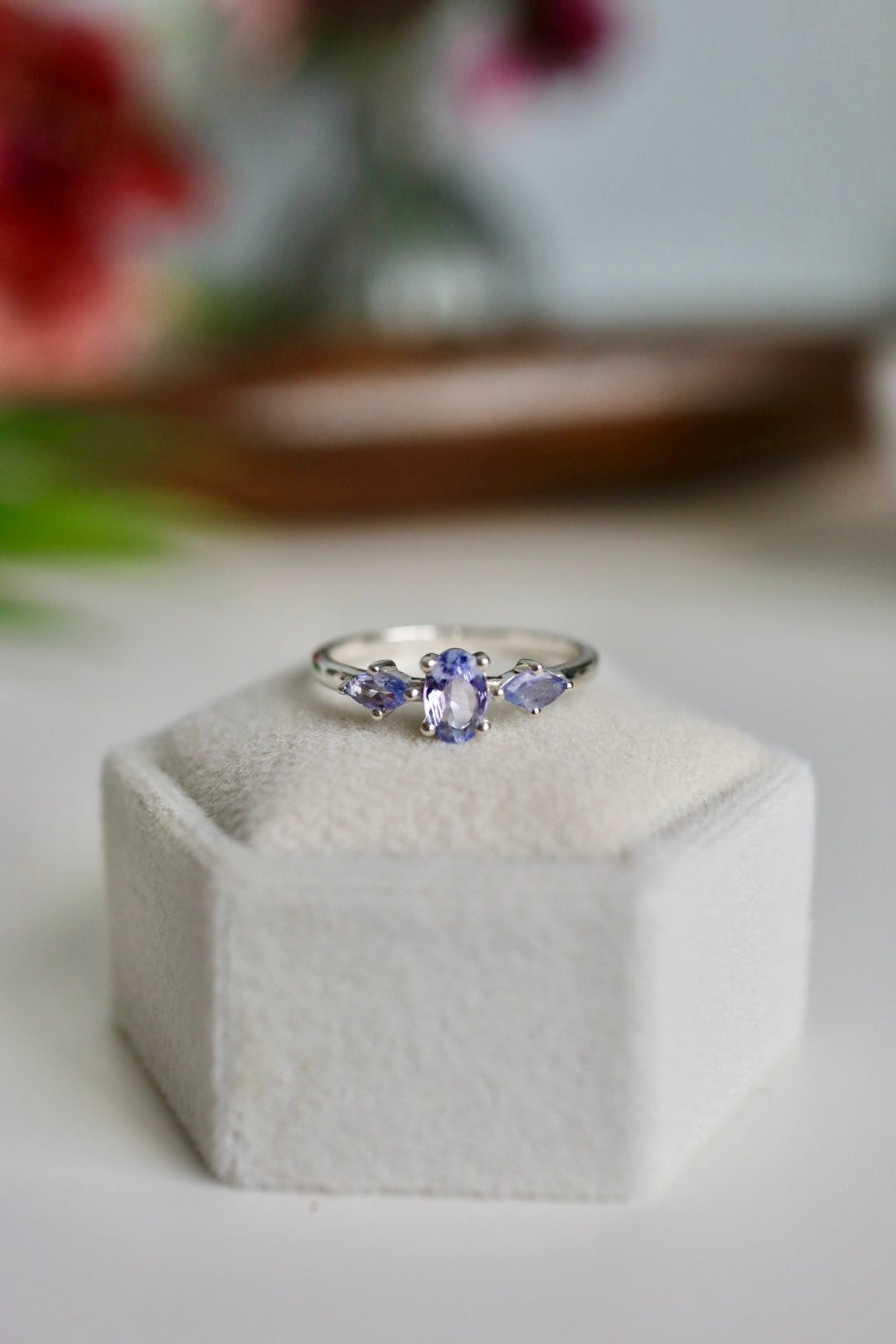 Dainty Tanzanite 3-Stone Ring