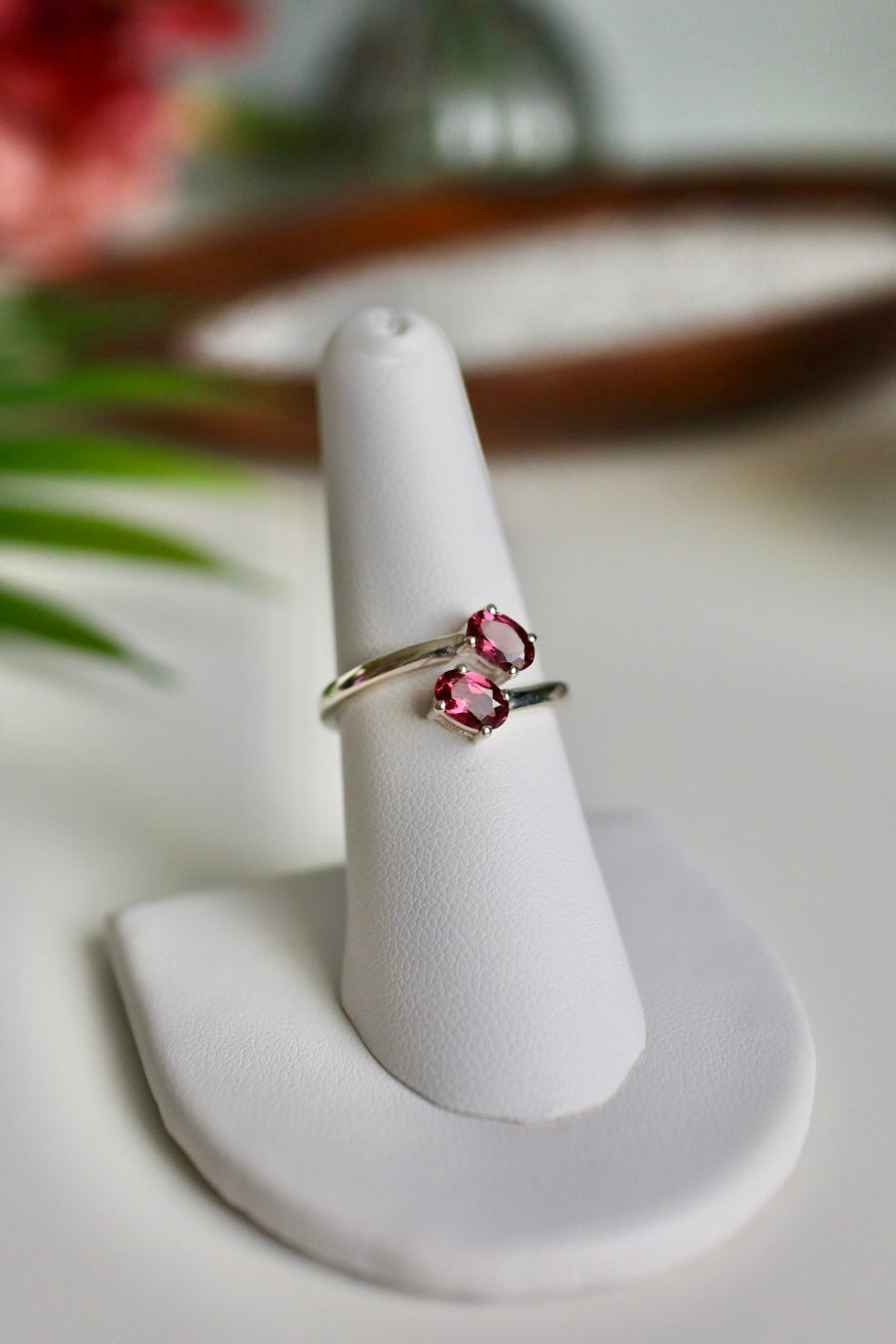 Pink Malaya Garnet Ring, Adjustable