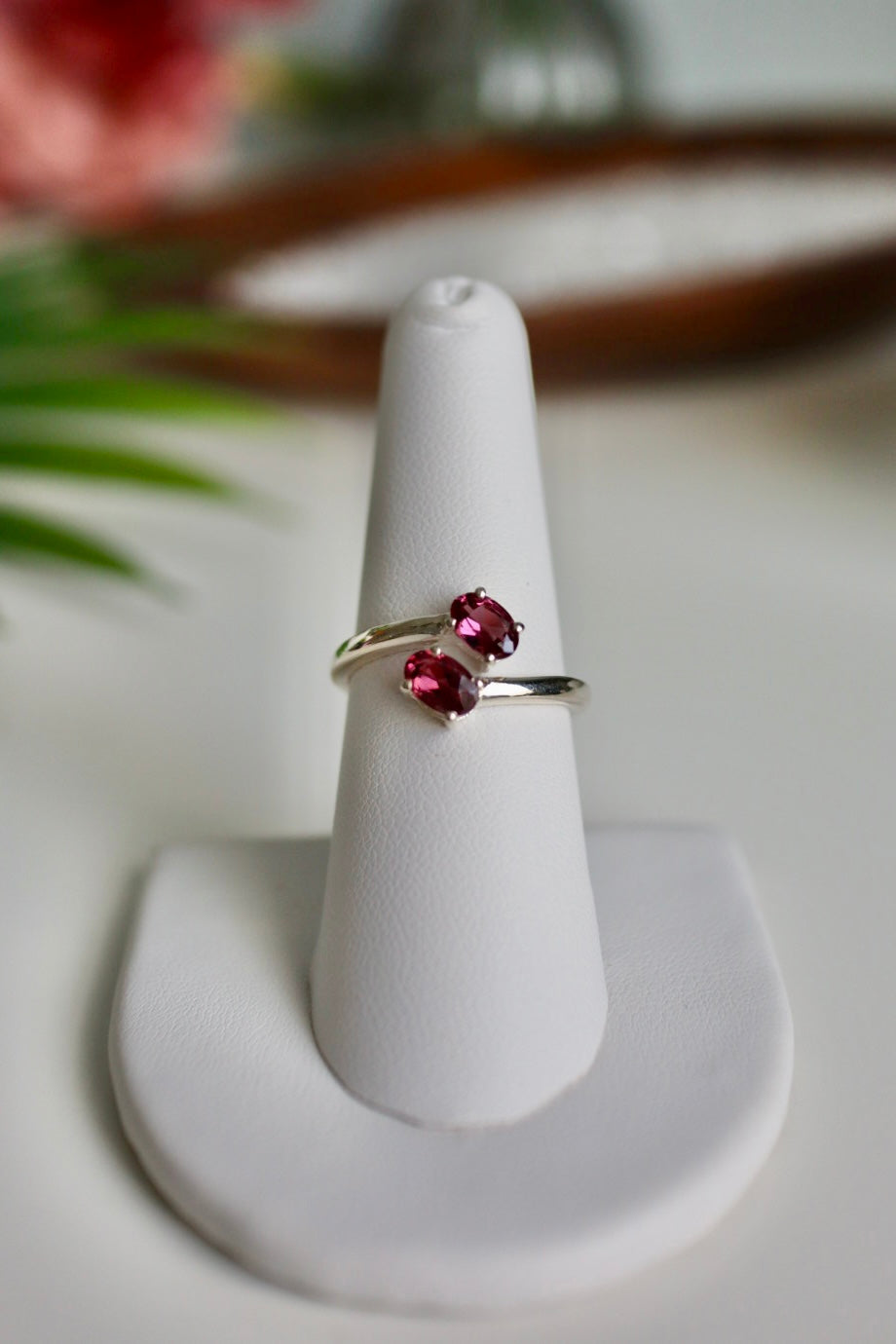 Pink Malaya Garnet Ring, Adjustable