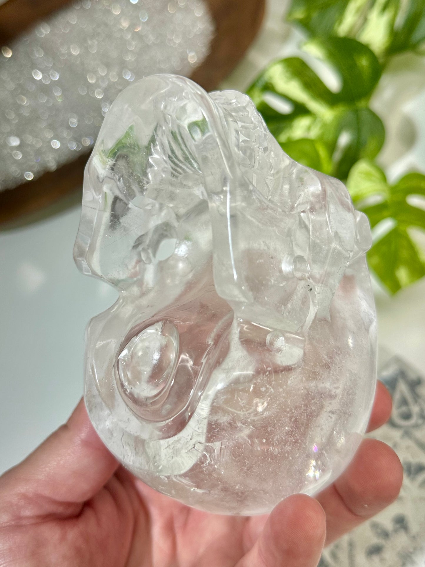Premium Hollow Jaw Clear Quartz Skull Carving