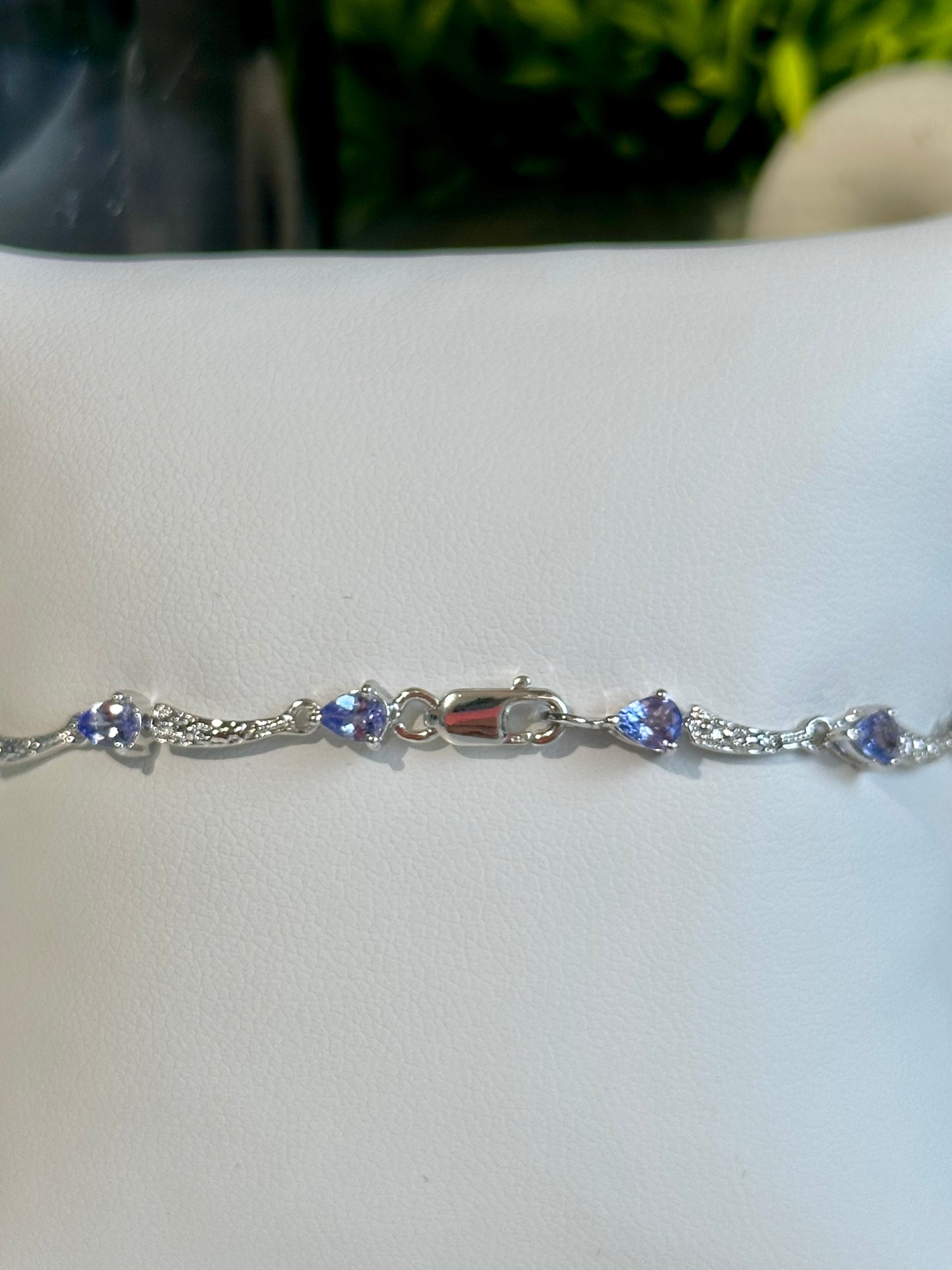 Dainty Tanzanite Tennis Bracelet, Sterling Silver