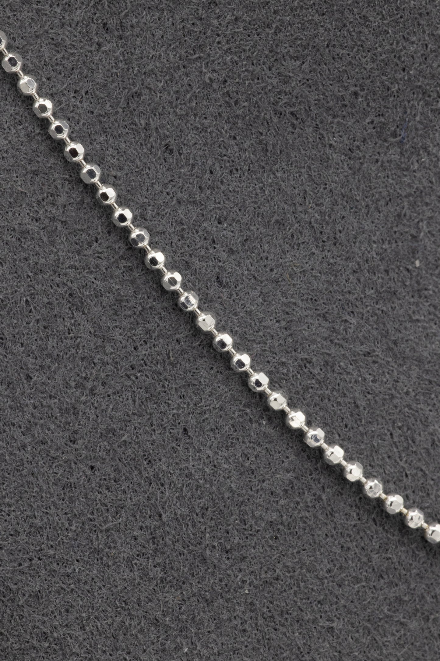 Fixed Length Diamond Cut Bead .925 Sterling Silver Chain