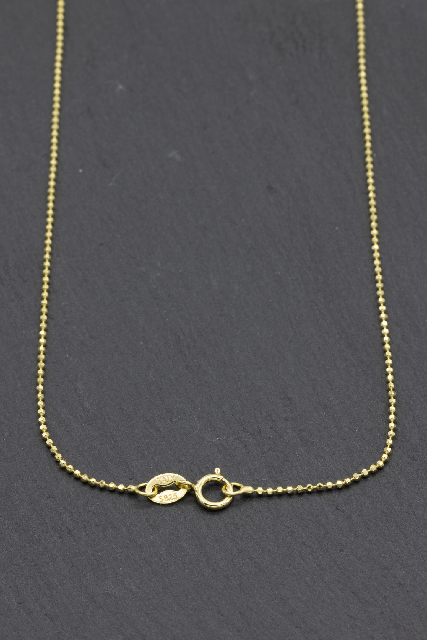 Fixed Length Gold Vermeil Diamond Cut Bead Chain