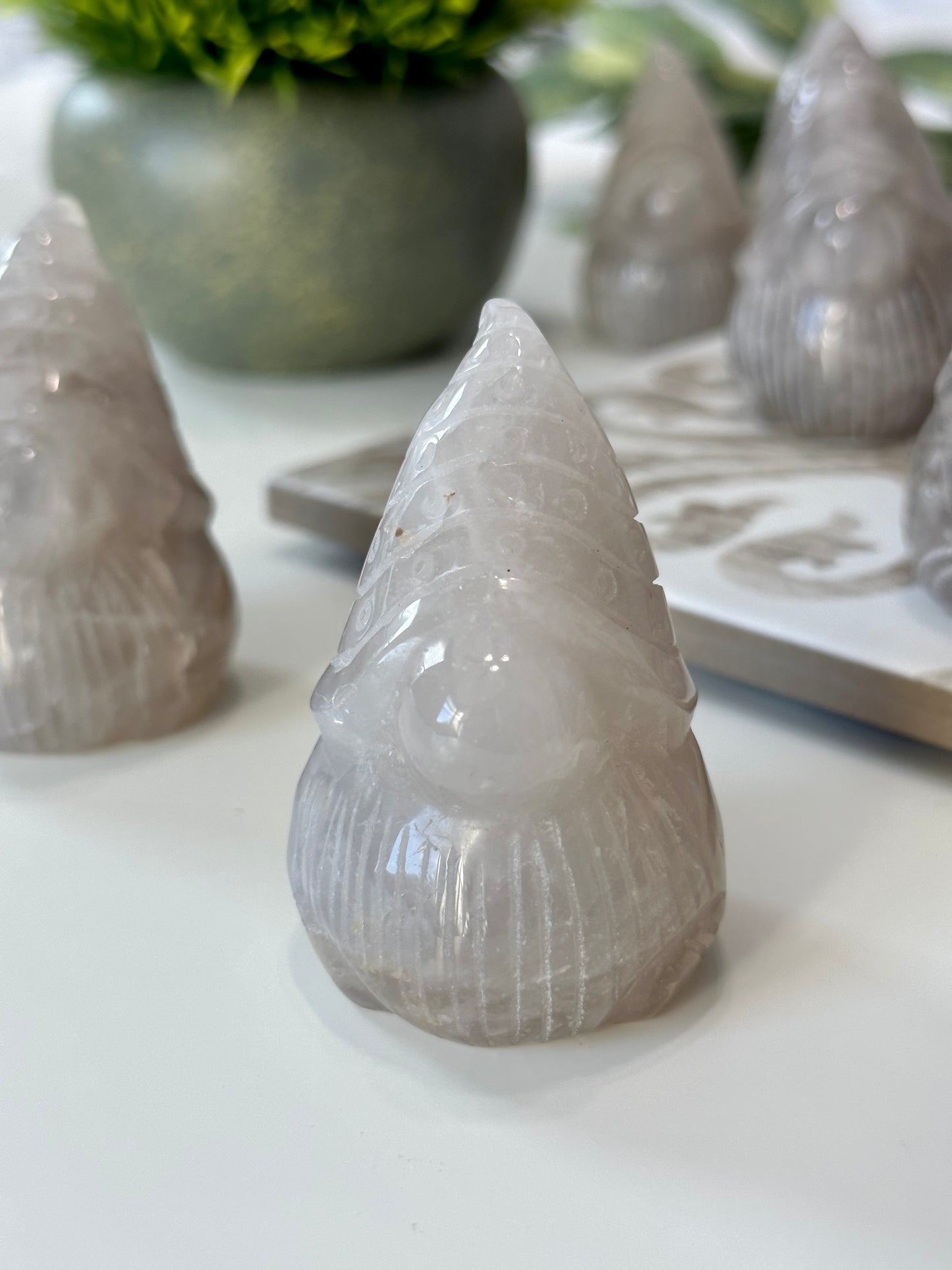 Blue Rose Quartz Garden Gnome Carving