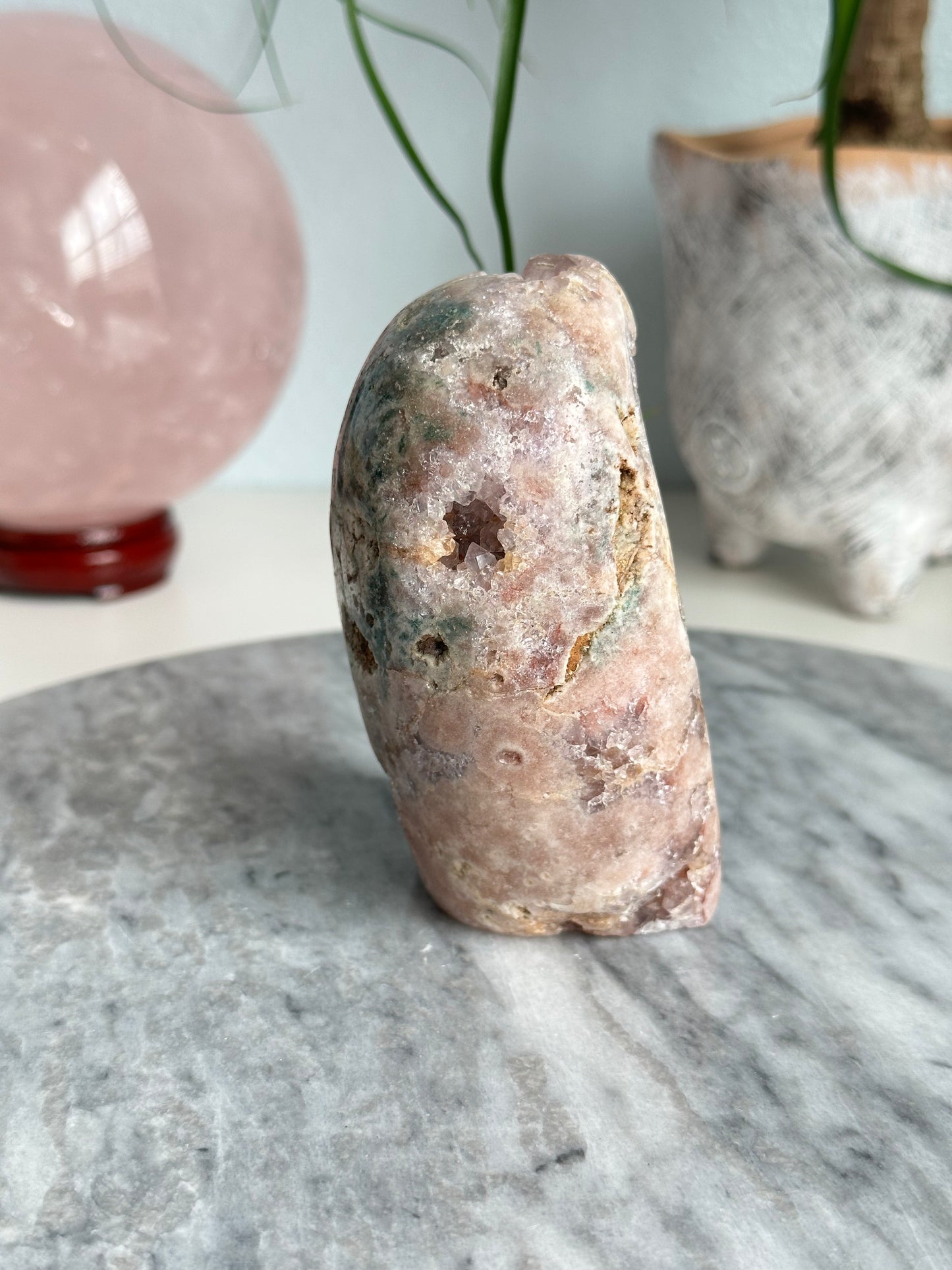 Pink Amethyst Free Form with Druzy, Brazil