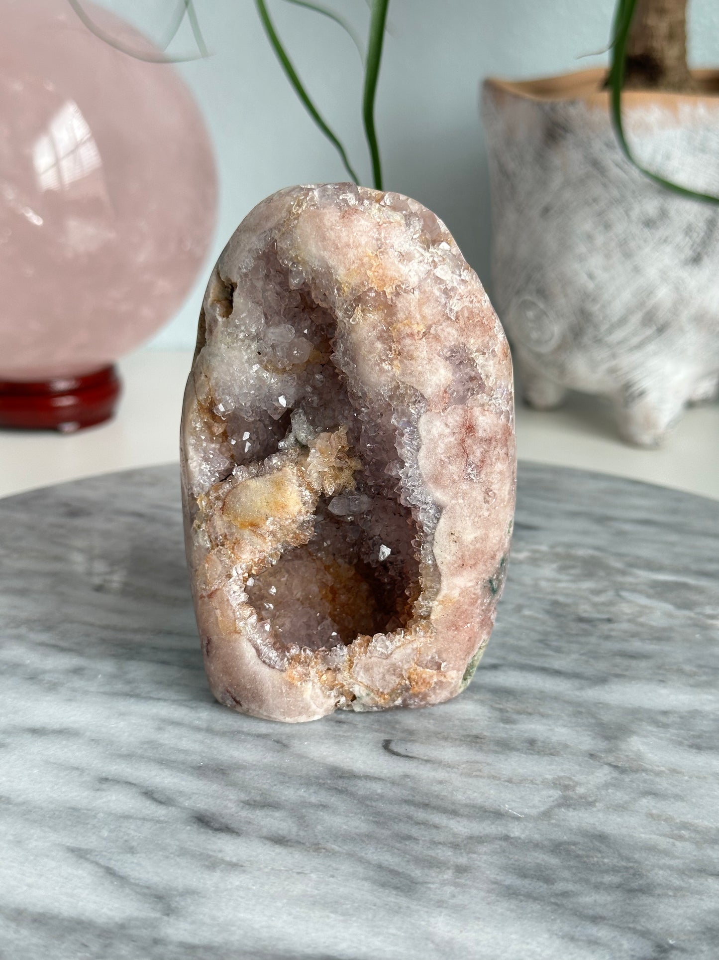 Pink Amethyst Free Form with Druzy, Brazil