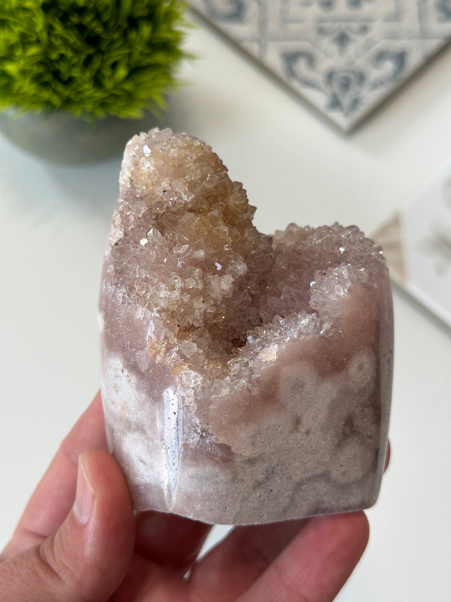 Pink Amethyst Free Form with druzy, Brazil