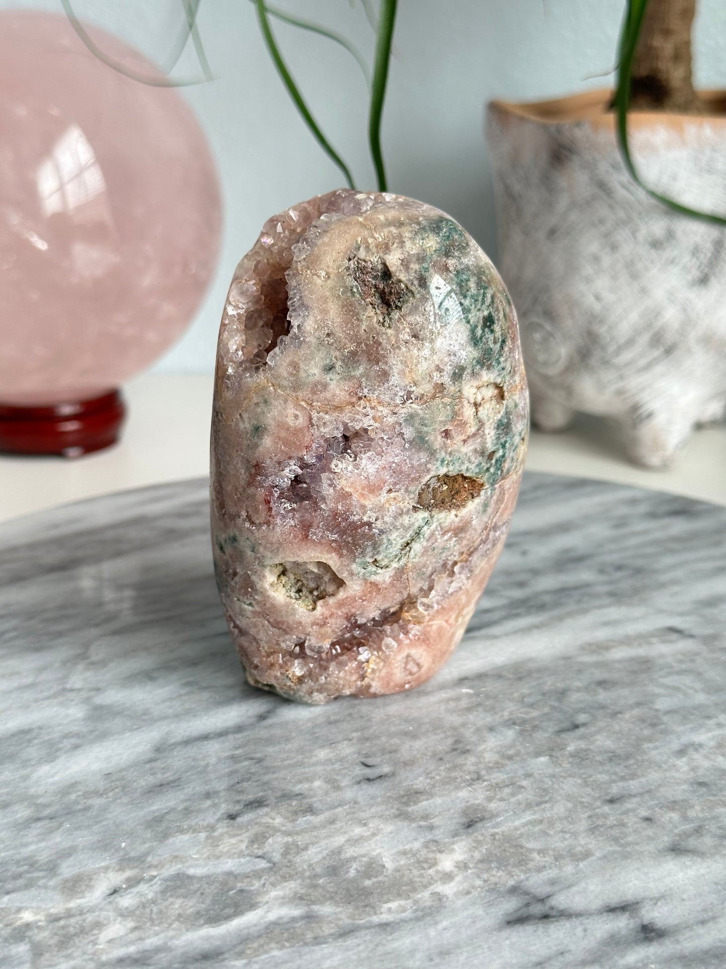 Pink Amethyst Free Form with Druzy, Brazil