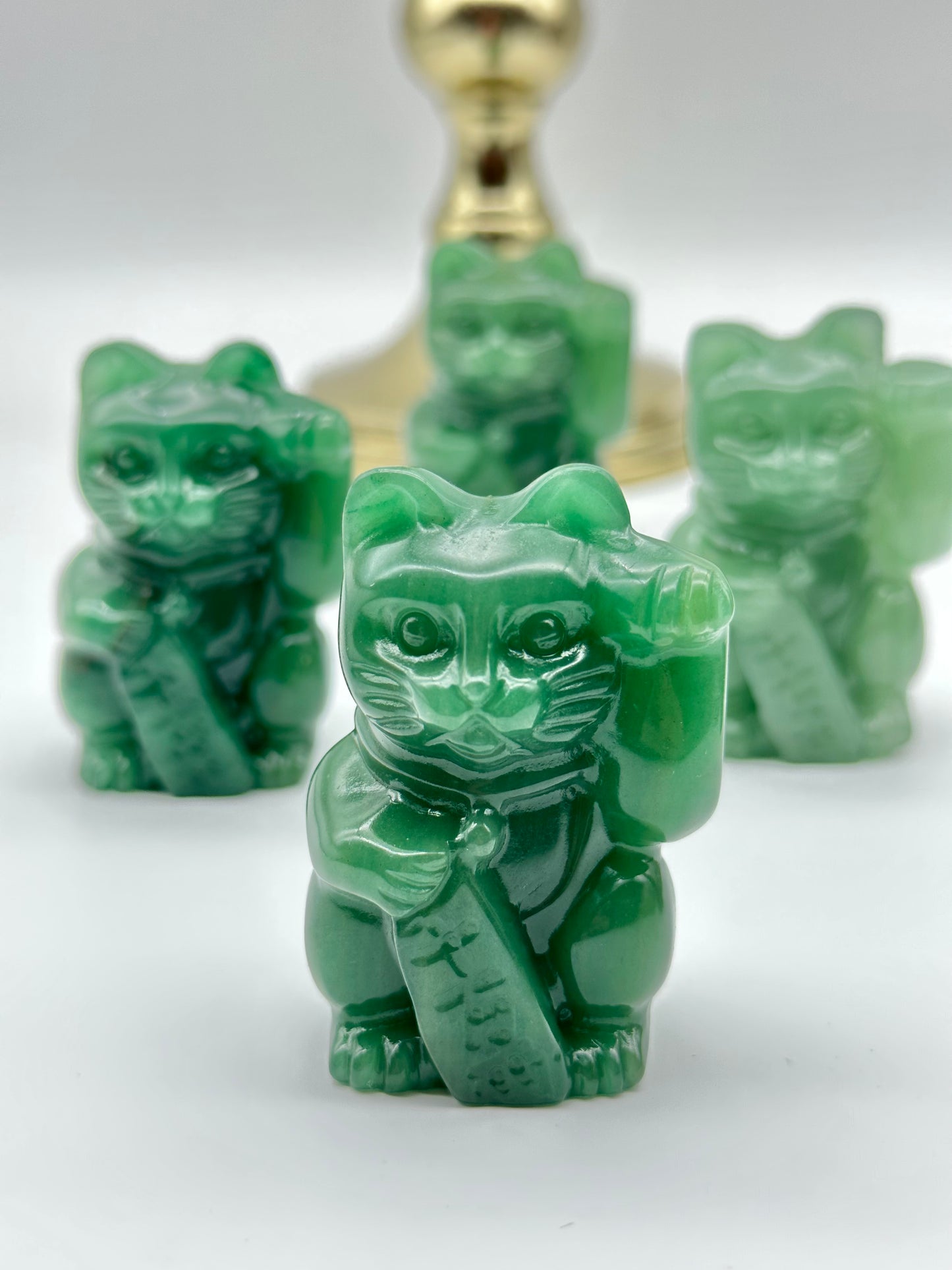Green Aventurine Lucky Cat, Maneki Neko
