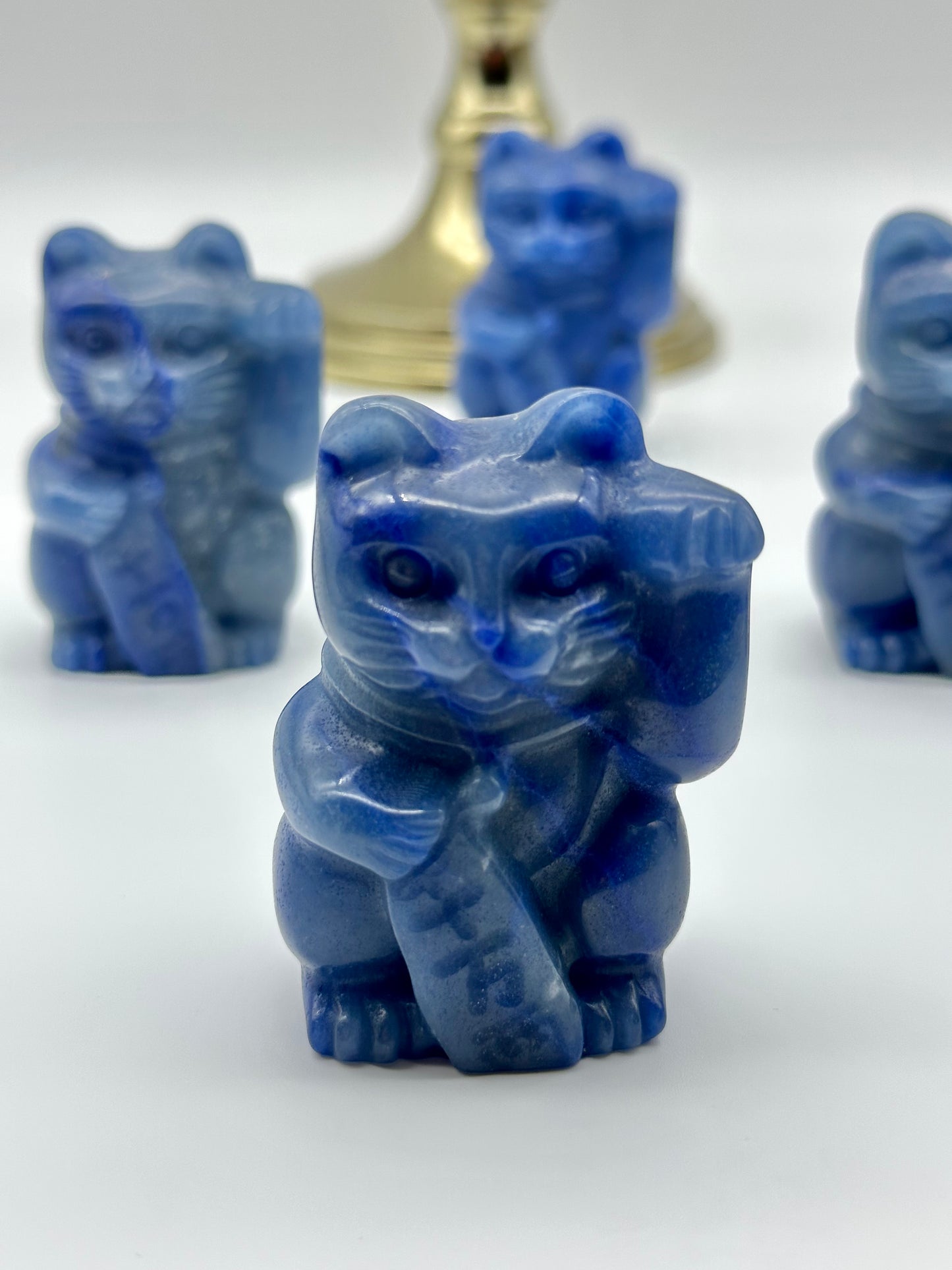 Blue Aventurine Lucky Cat, Maneki Neko