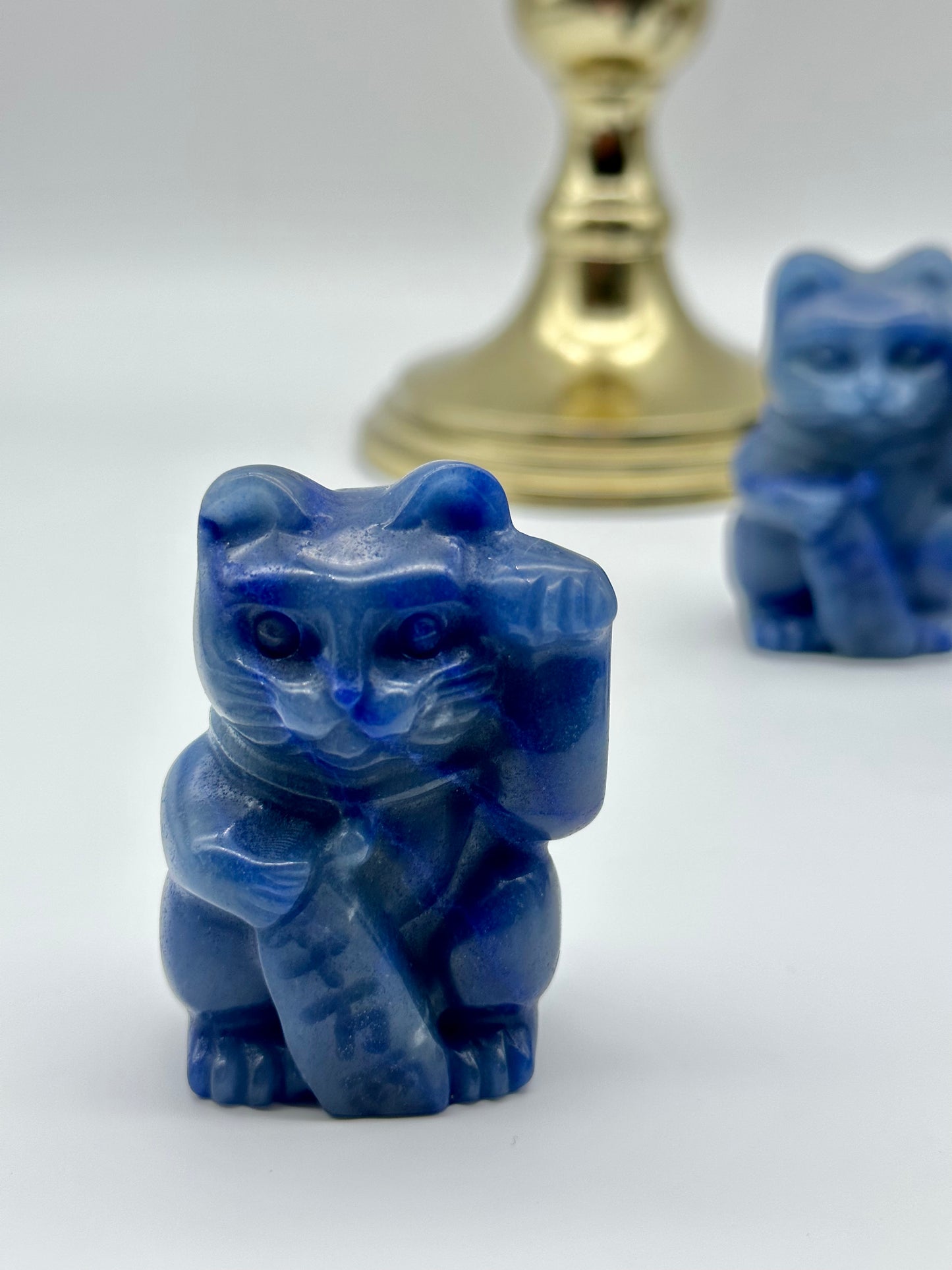Blue Aventurine Lucky Cat, Maneki Neko