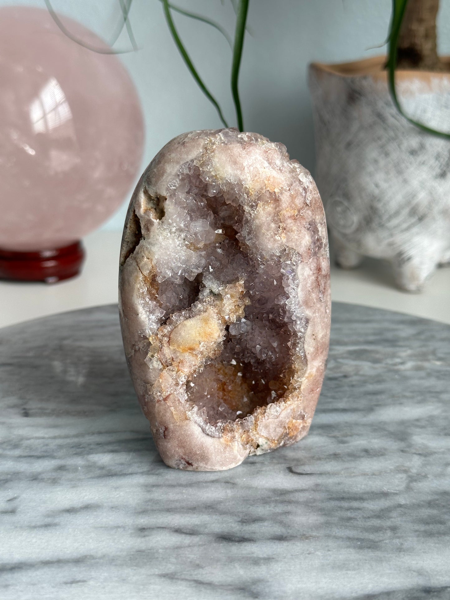 Pink Amethyst Free Form with Druzy, Brazil