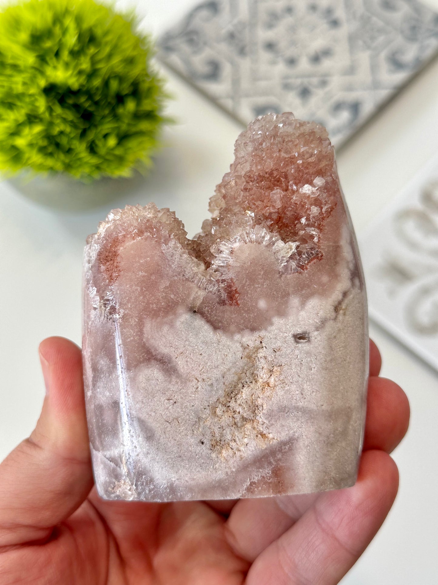 Pink Amethyst Free Form with druzy, Brazil