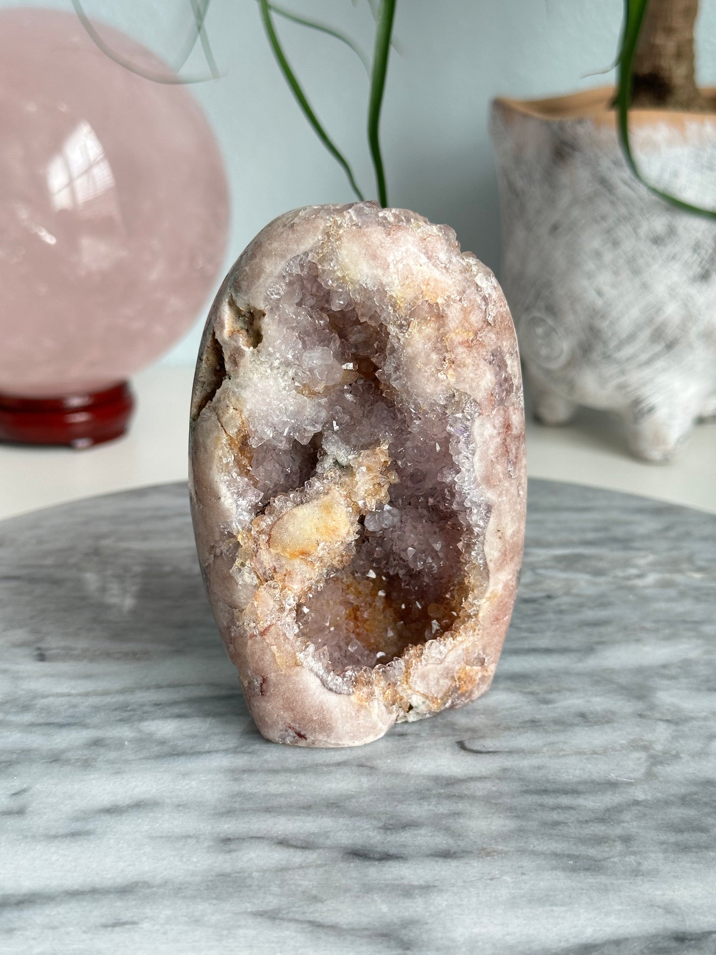 Pink Amethyst Free Form with Druzy, Brazil