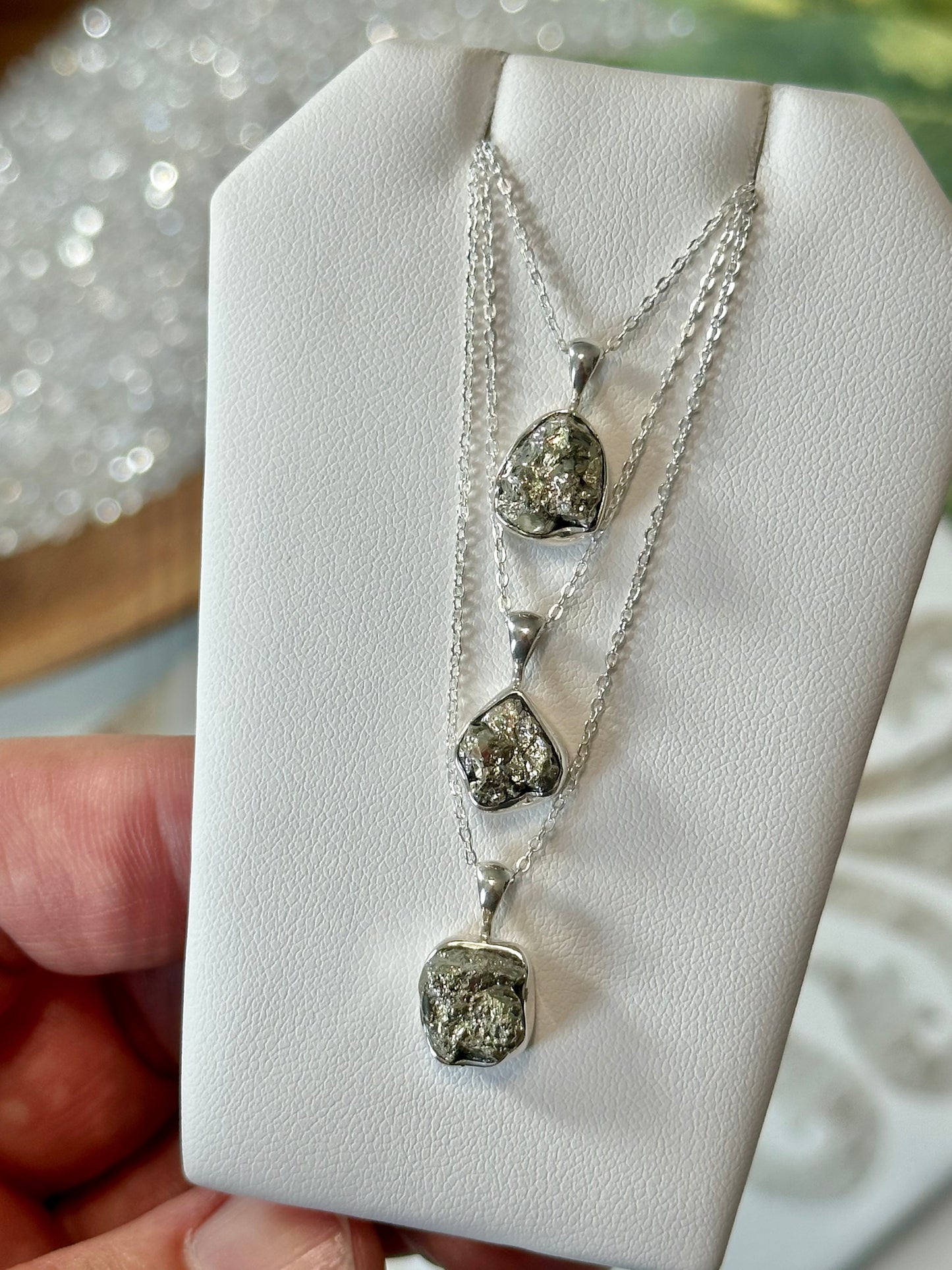 Pyrite Pendant with Dainty Chain