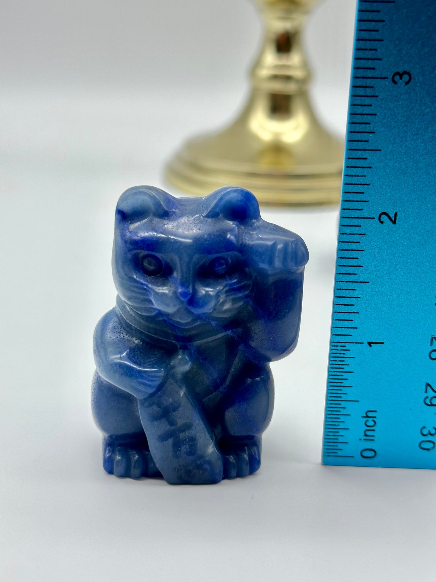 Blue Aventurine Lucky Cat, Maneki Neko