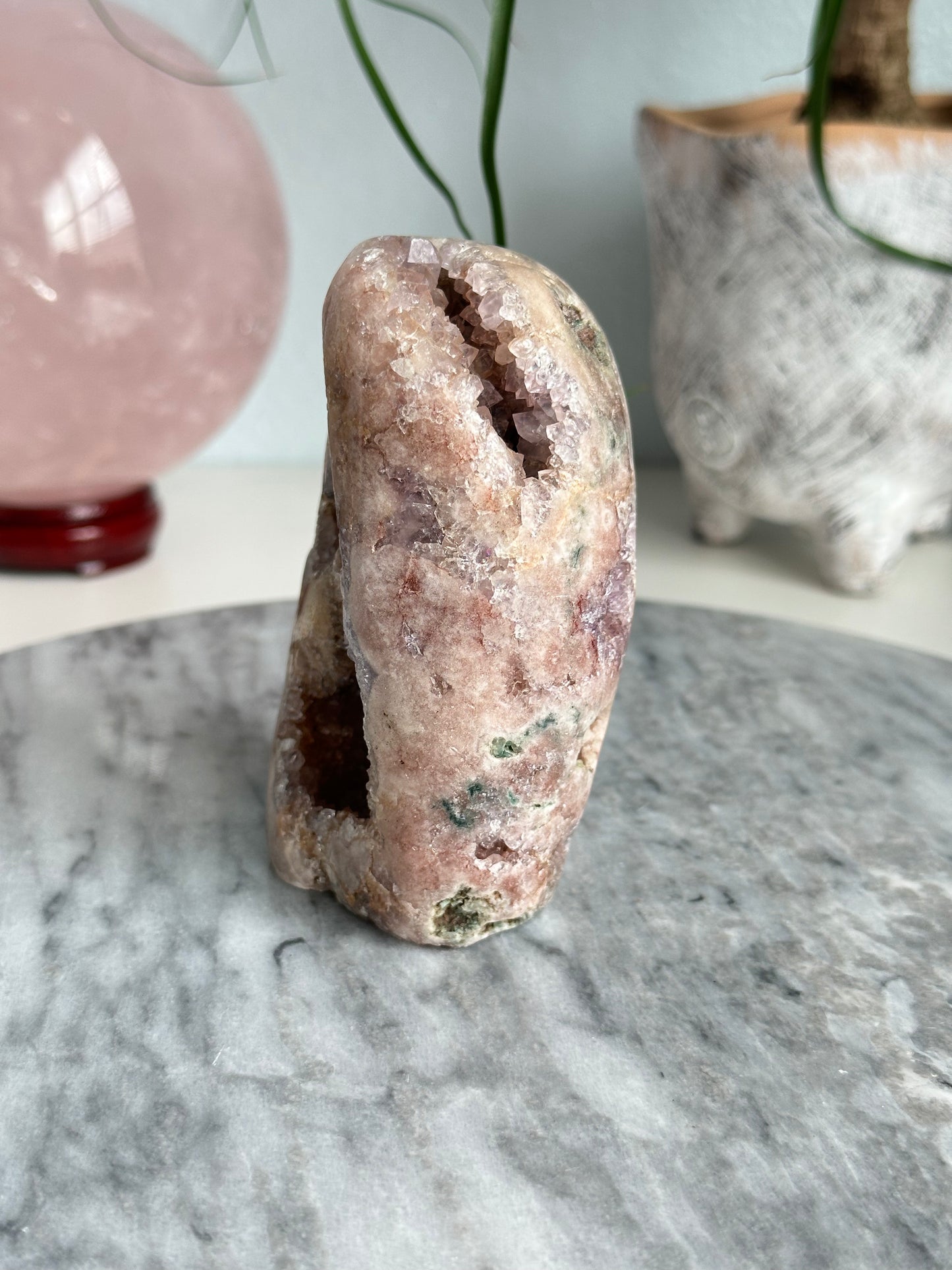 Pink Amethyst Free Form with Druzy, Brazil