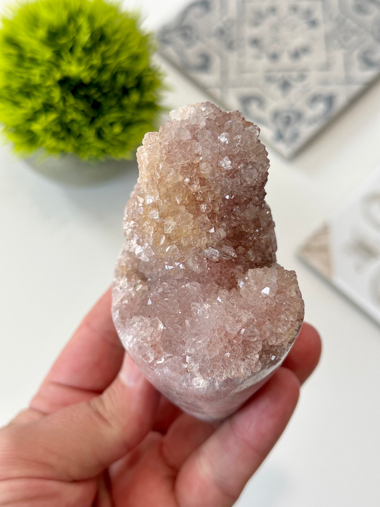 Pink Amethyst Free Form with druzy, Brazil