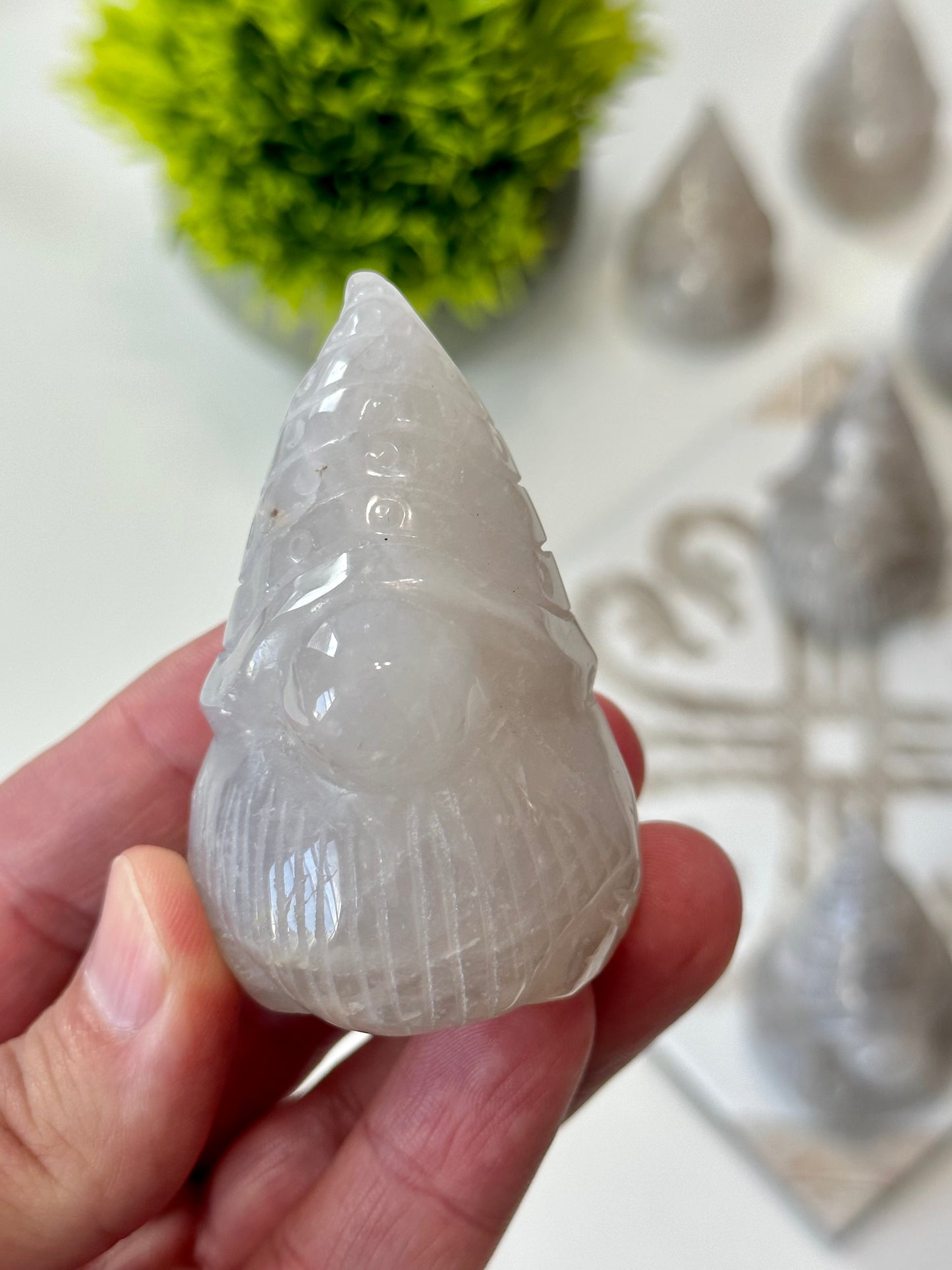 Blue Rose Quartz Garden Gnome Carving