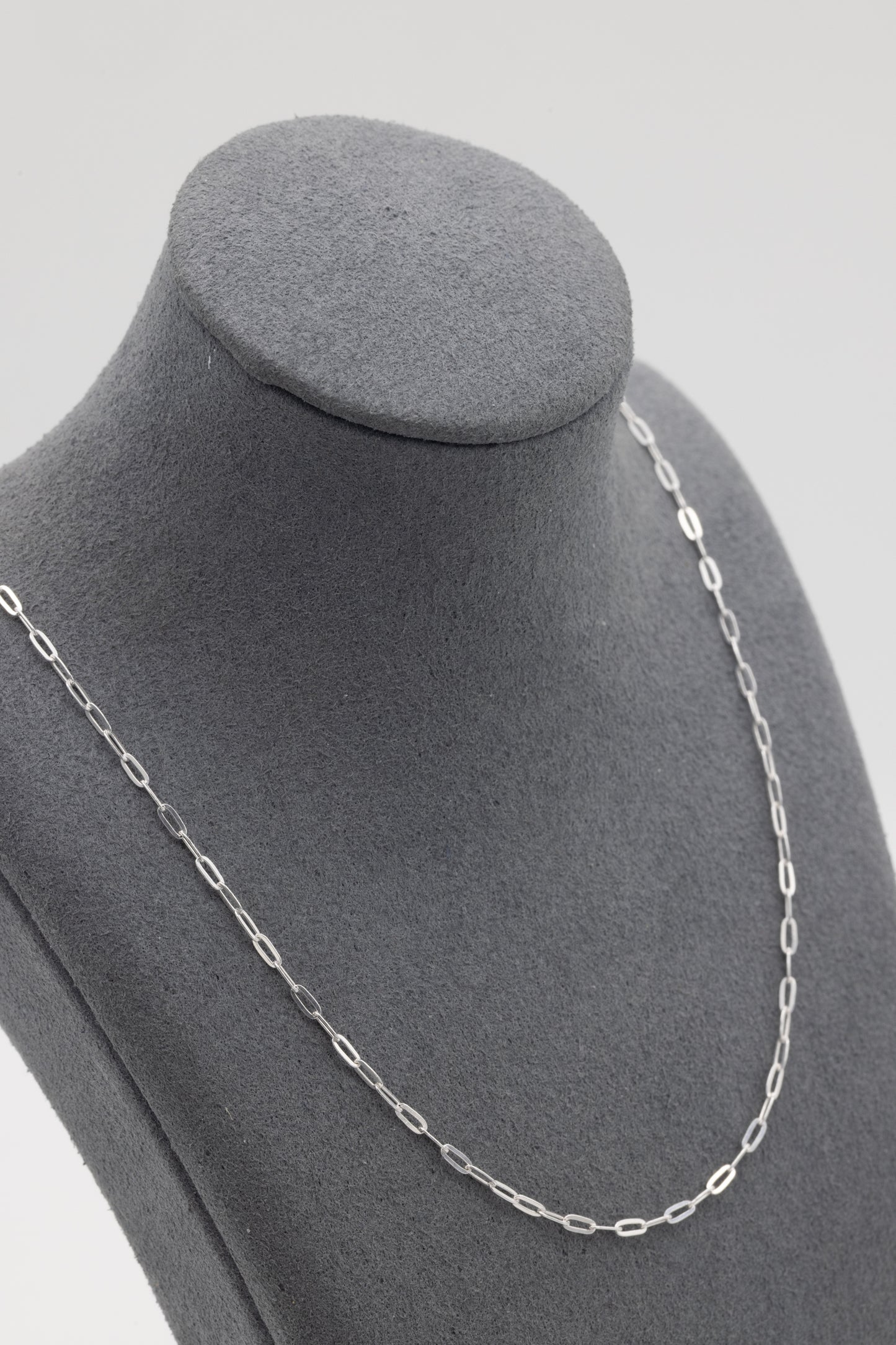 Adjustable Length Paperclip .925 Sterling Silver Chain