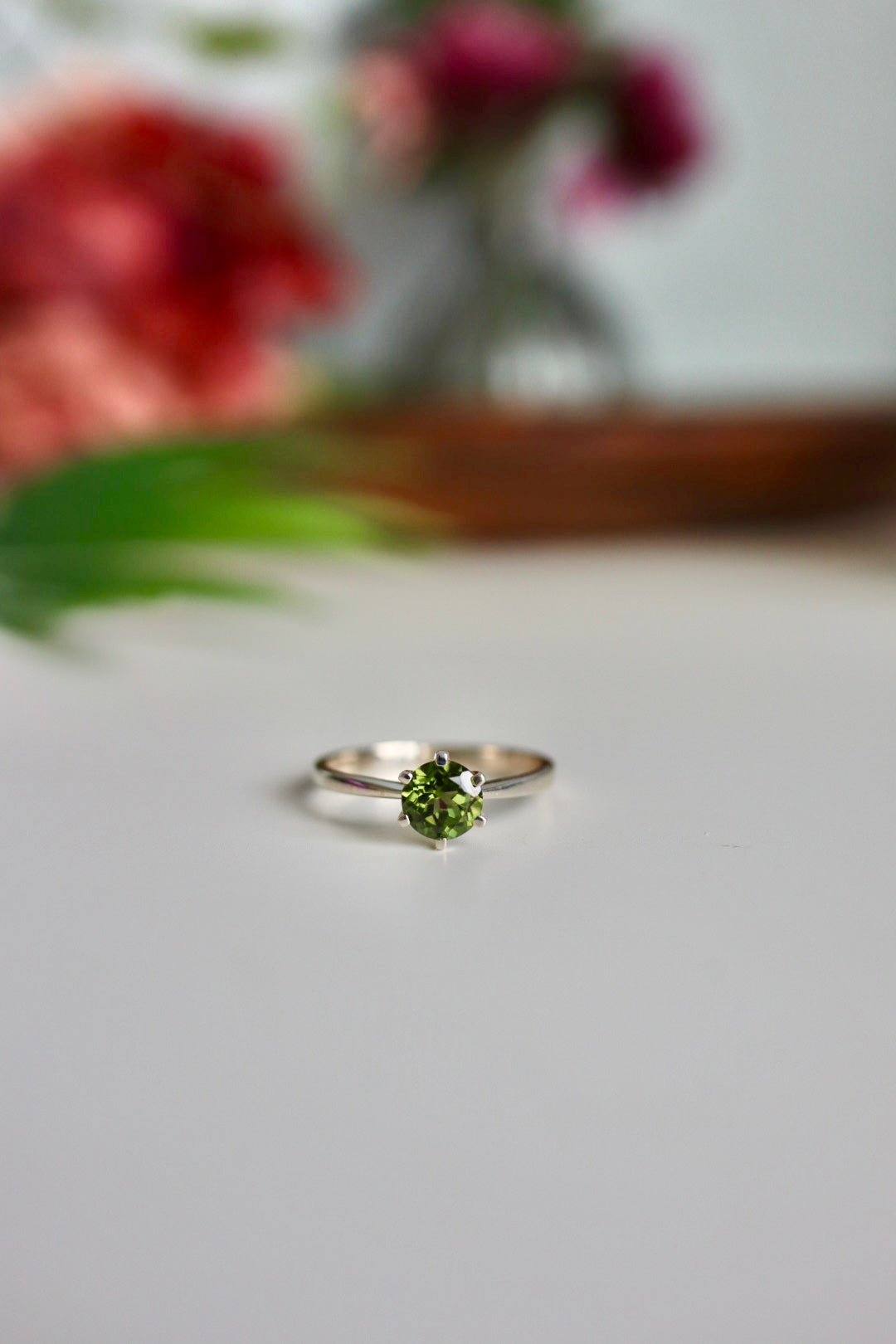 Chrome Diopside Ring, Round Cut