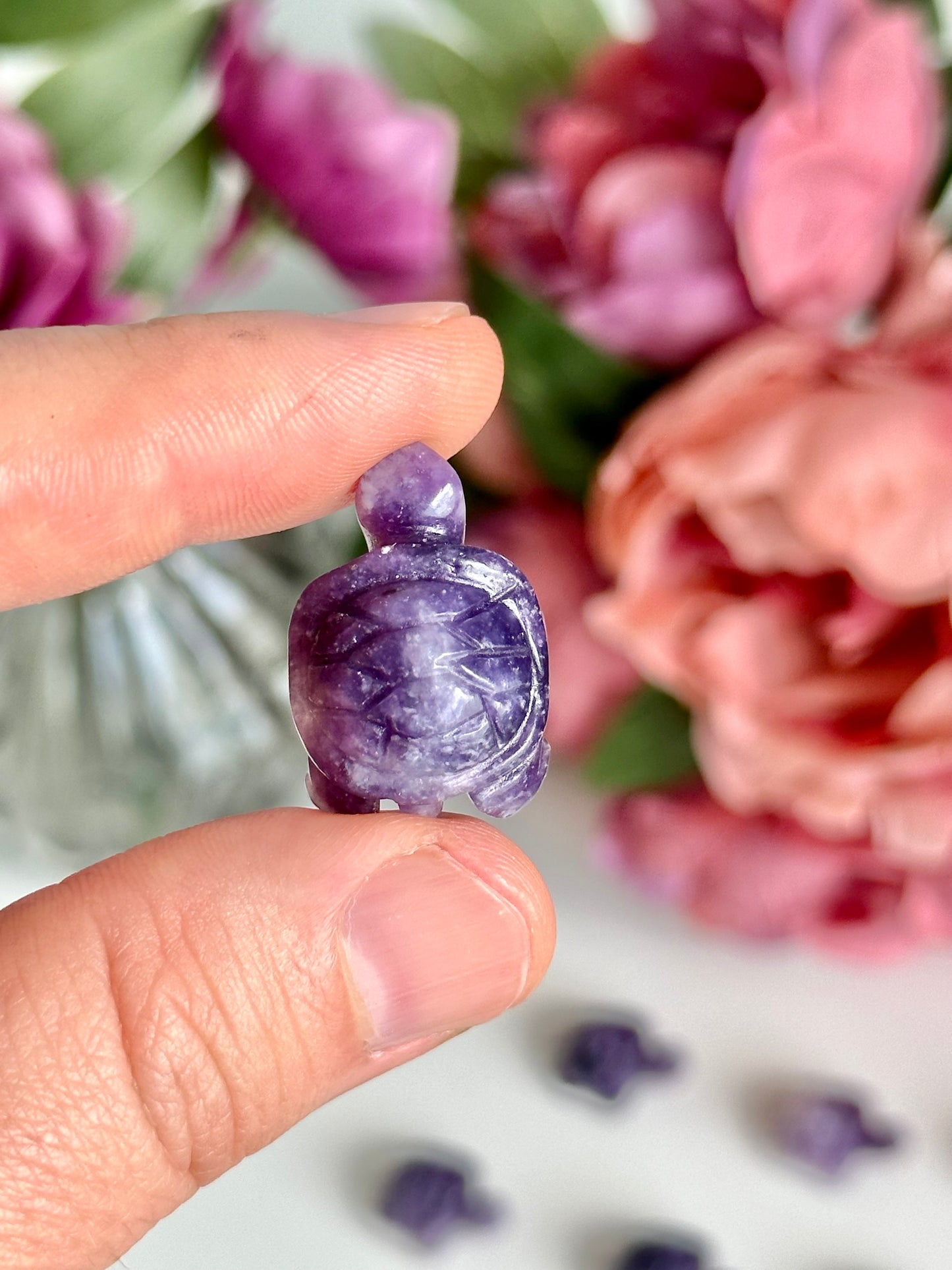 Lepidolite Mini Turtle Carving