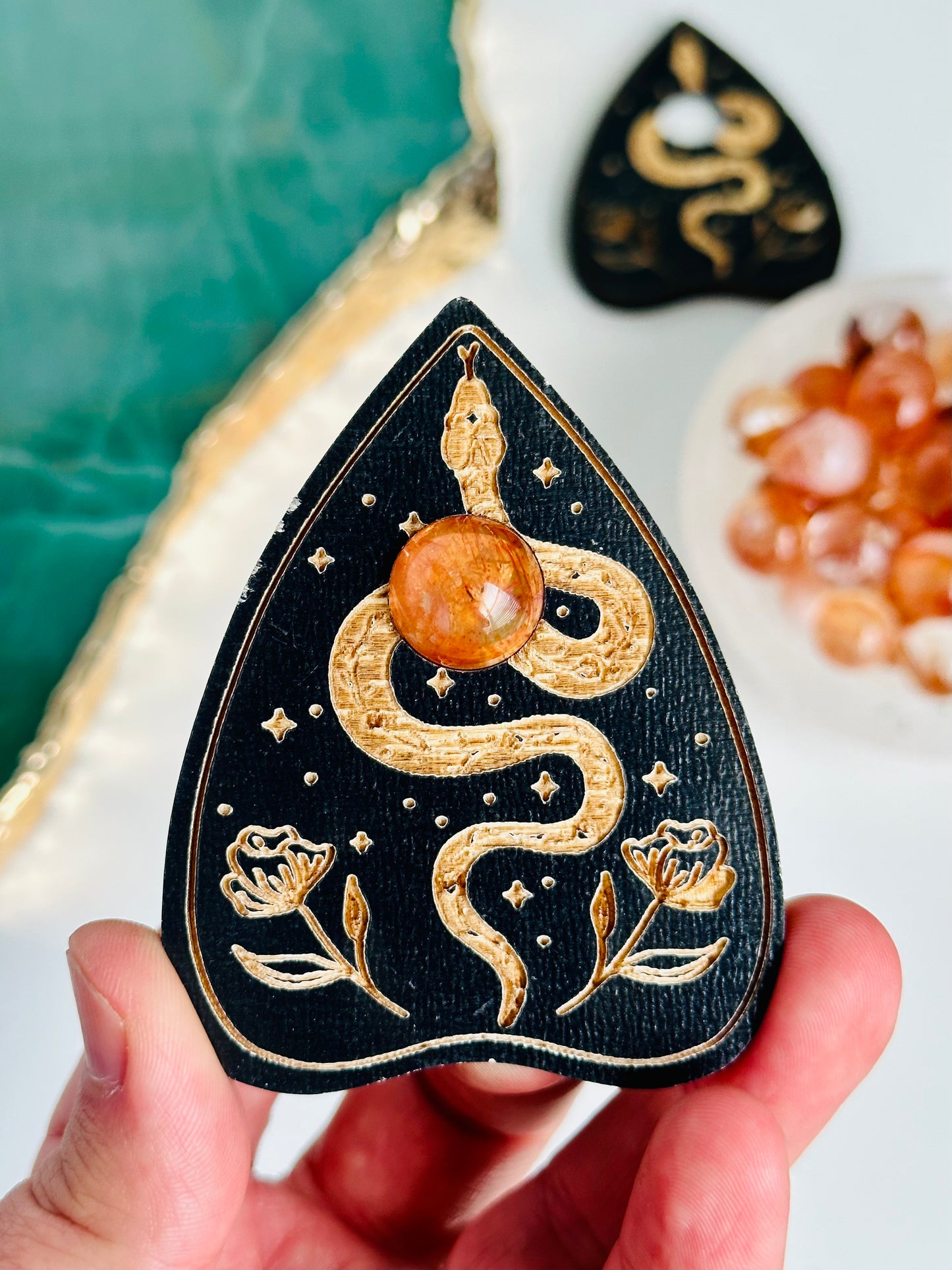 Wooden Snake Planchette Sphere Holder