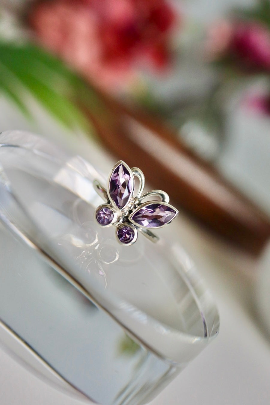 Amethyst Butterfly Ring