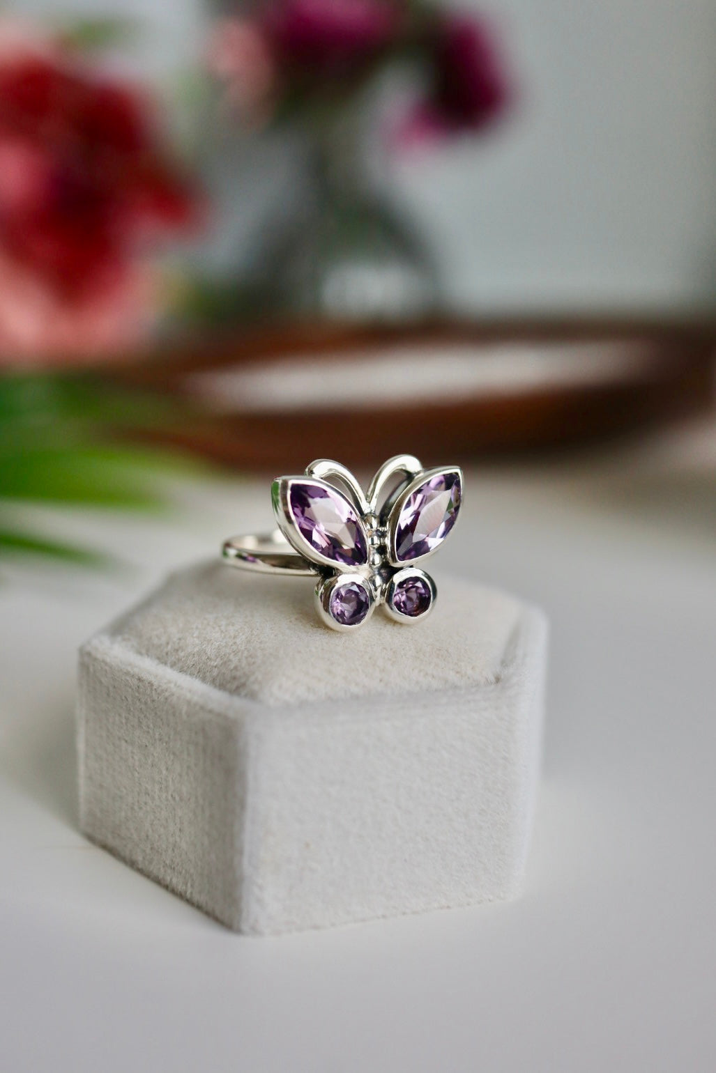 Amethyst Butterfly Ring