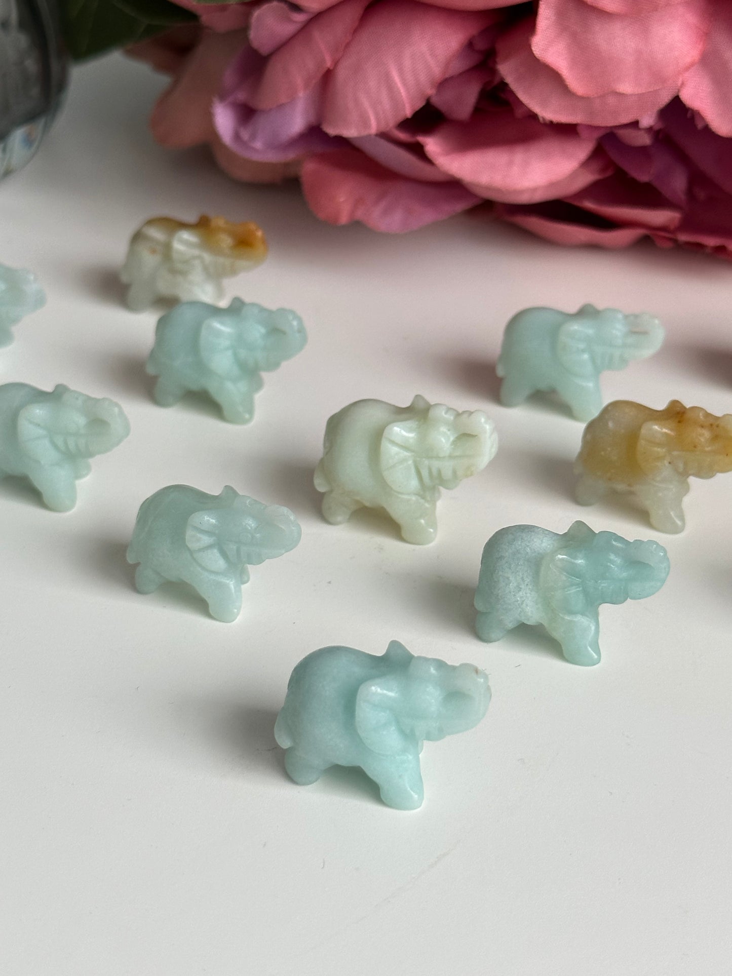 Blue Quartz Mini Elephant Carving