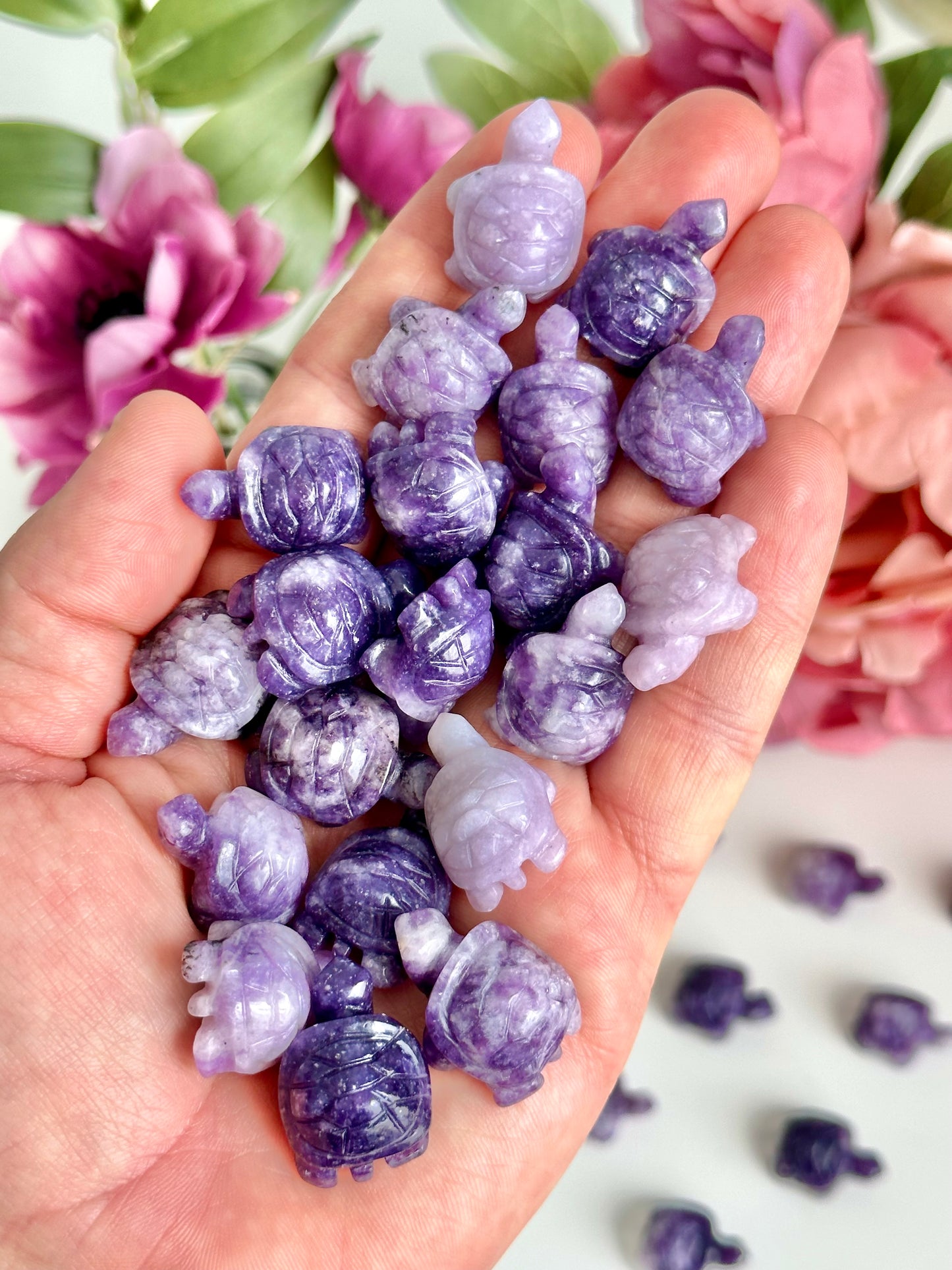 Lepidolite Mini Turtle Carving