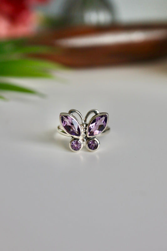 Amethyst Butterfly Ring