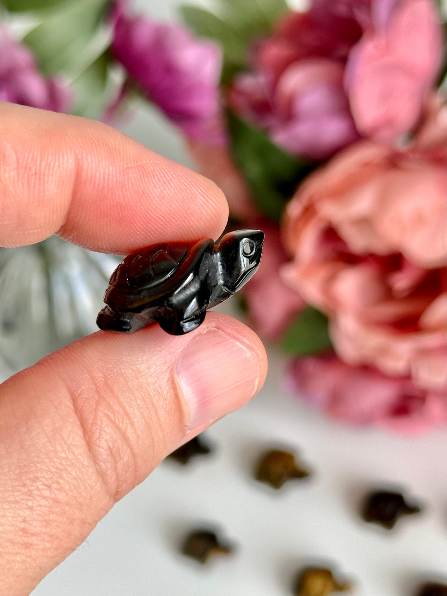 Tiger’s Eye Mini Turtle Carving