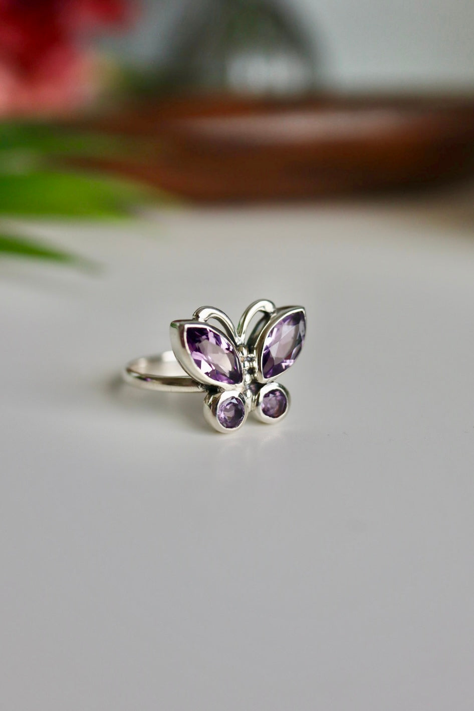 Amethyst Butterfly Ring