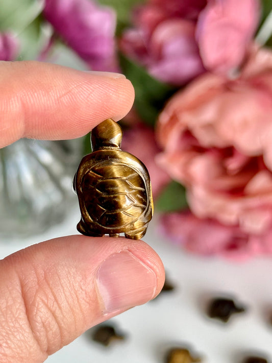 Tiger’s Eye Mini Turtle Carving