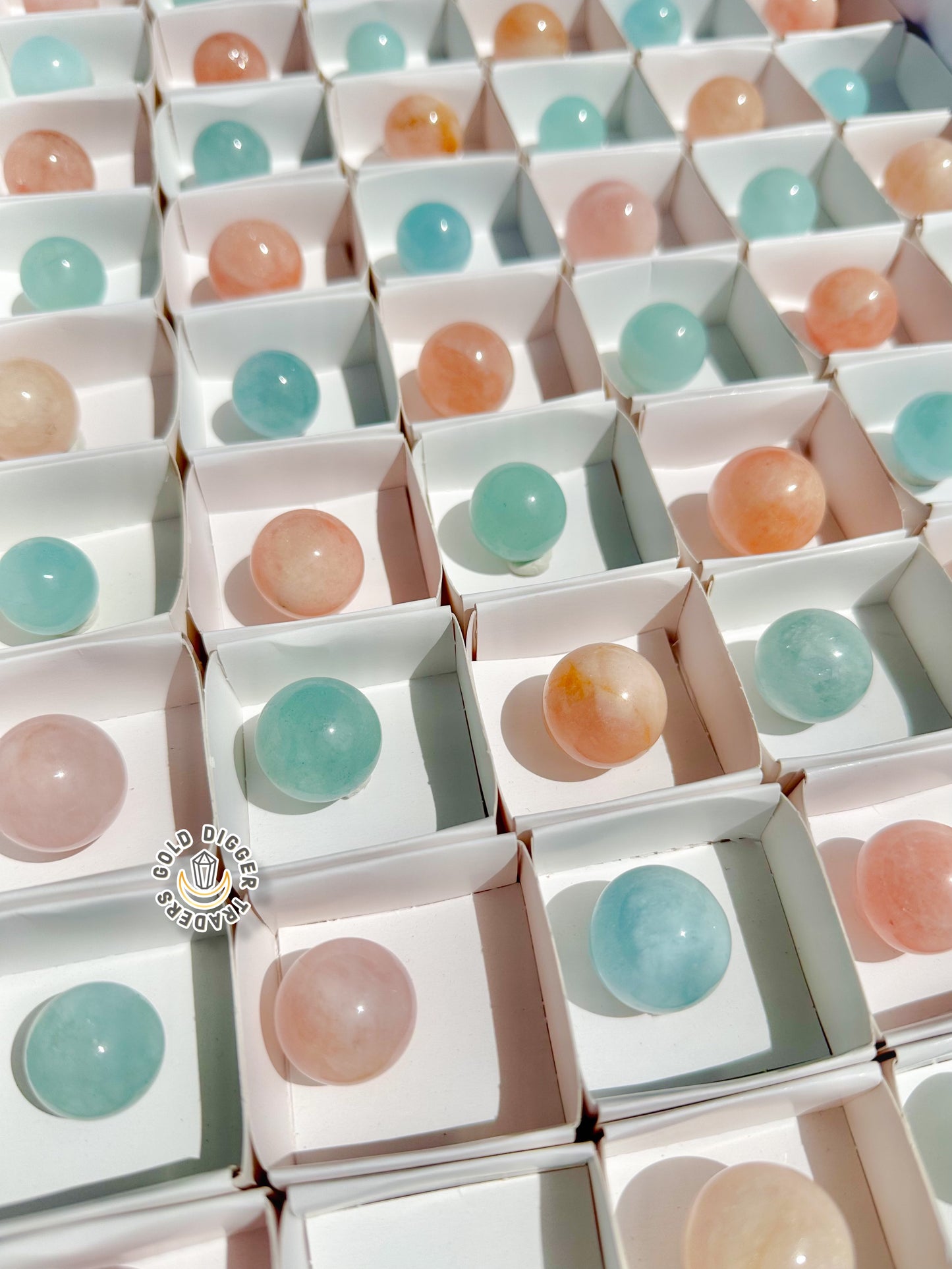 Morganite & Aquamarine Mini Sphere Set