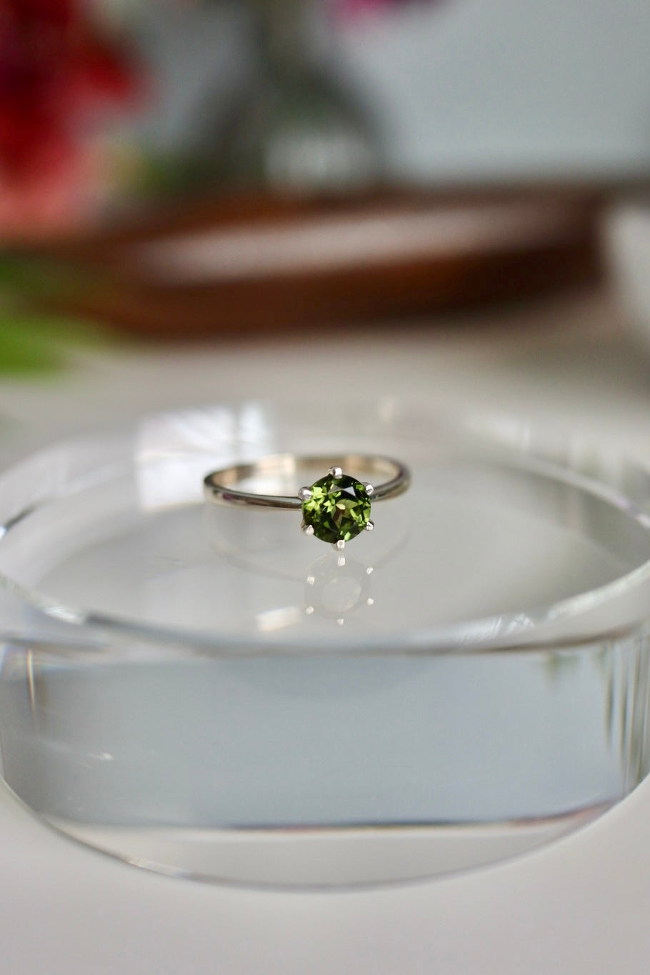 Chrome Diopside Ring, Round Cut