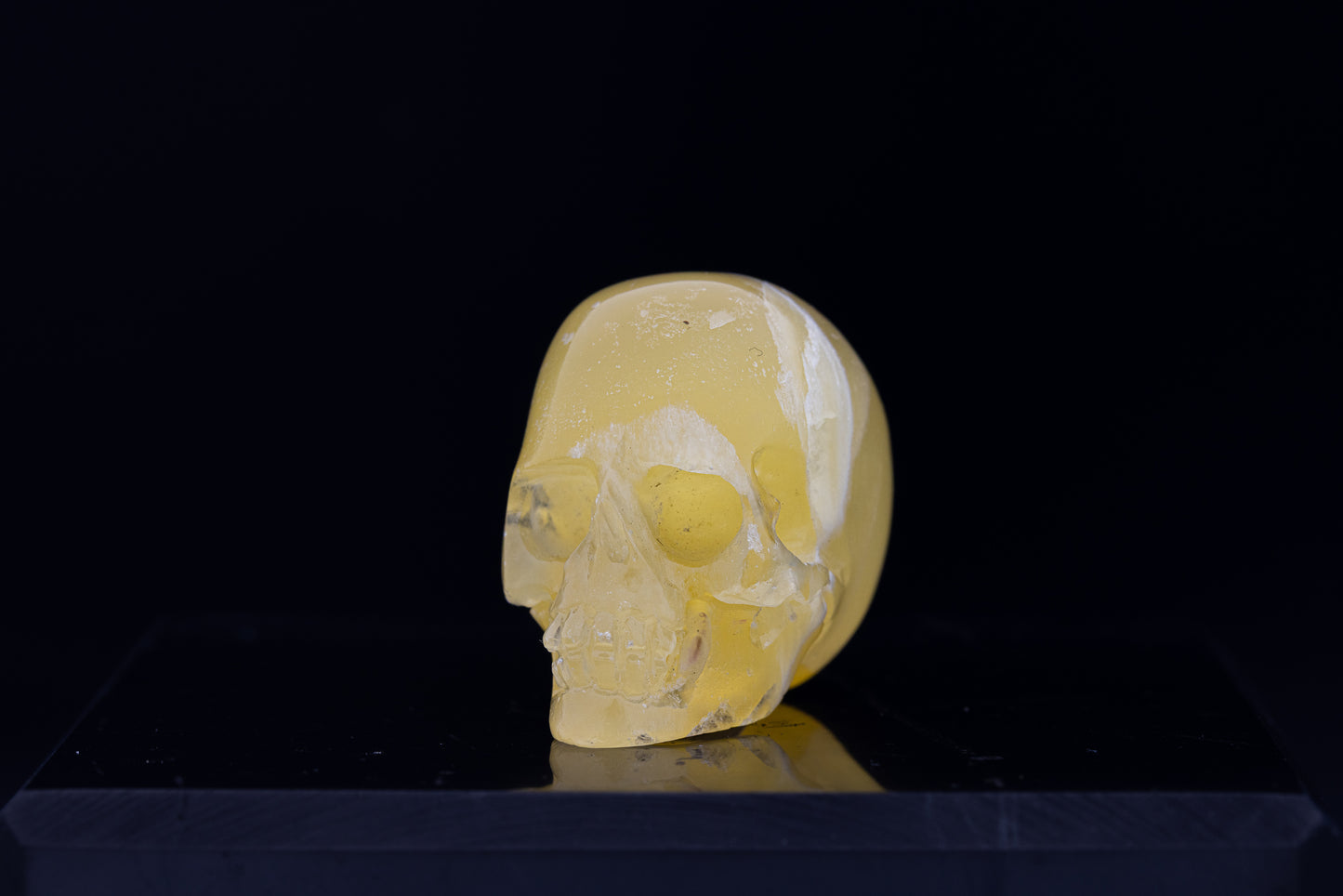 Honeycomb Calcite Skull Carving
