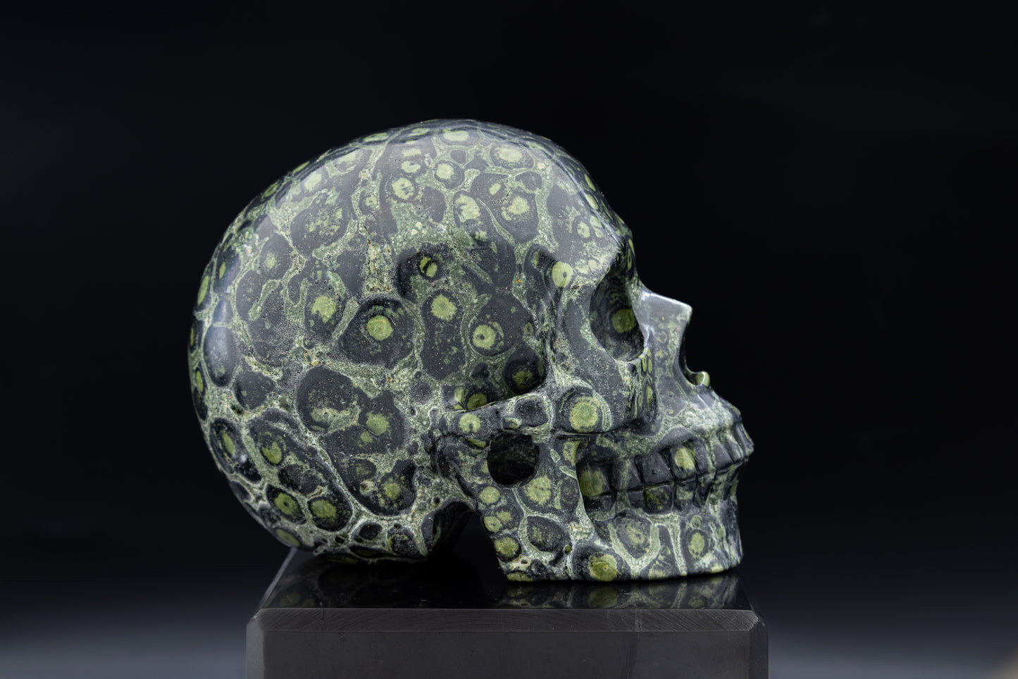 Premium Kombaba Jasper Hollow Jaw Skull