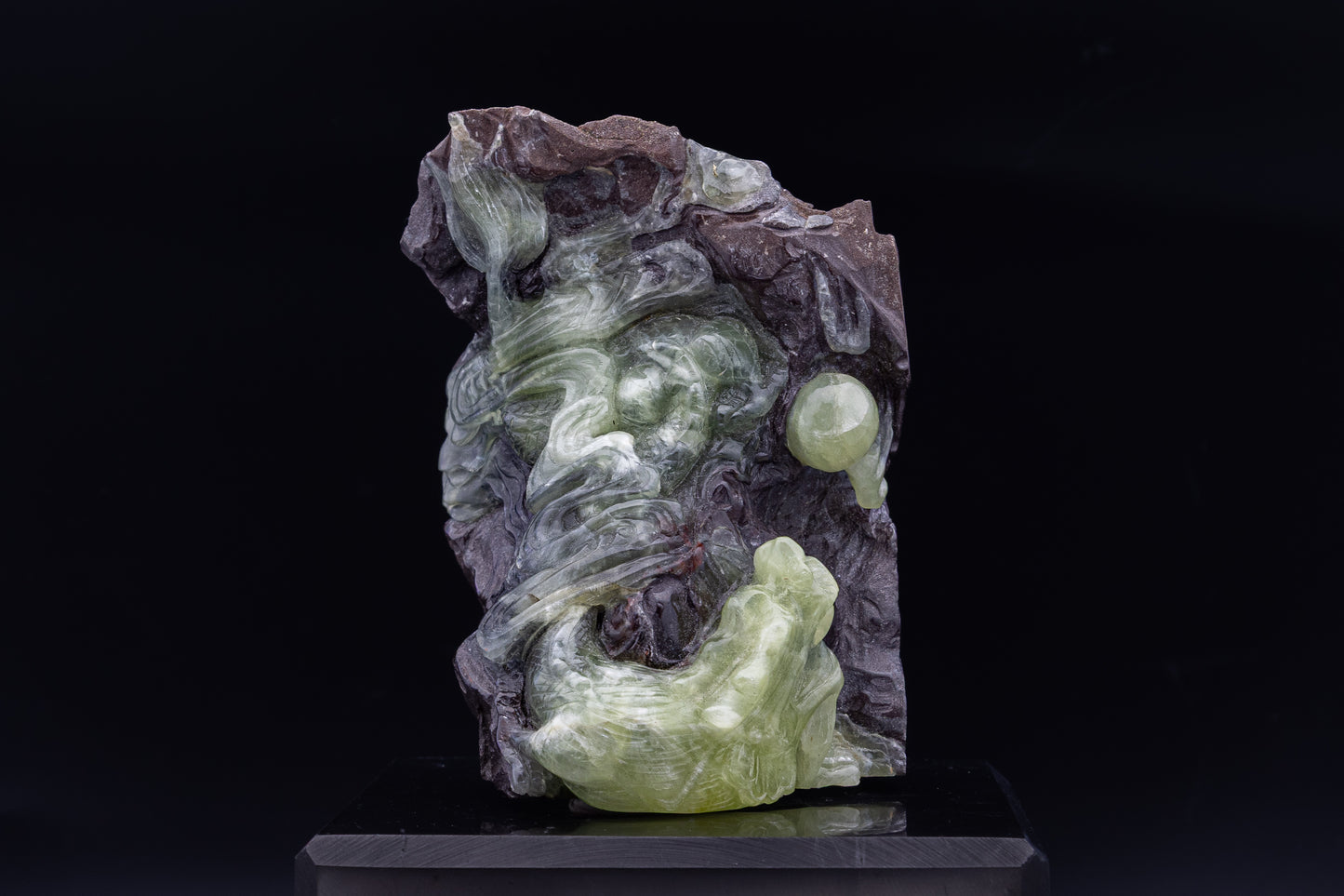 Prehnite Dragon Carving