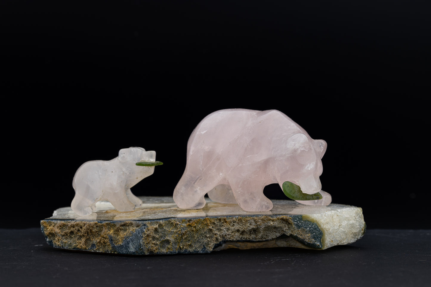 Rose Quartz Polar Bear Carving