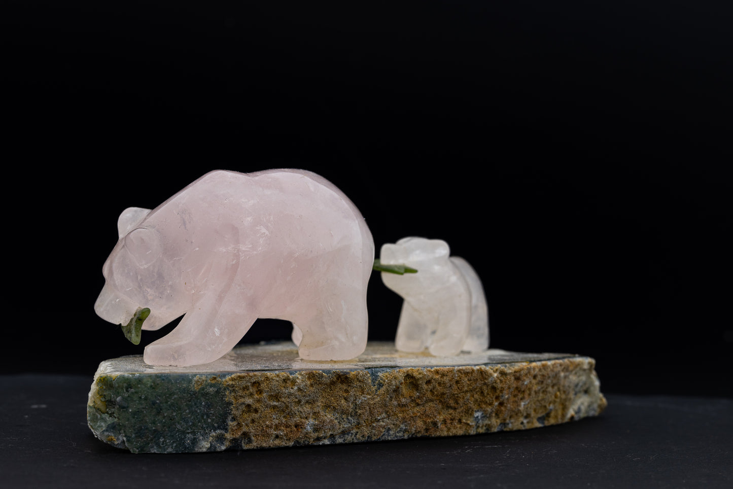 Rose Quartz Polar Bear Carving