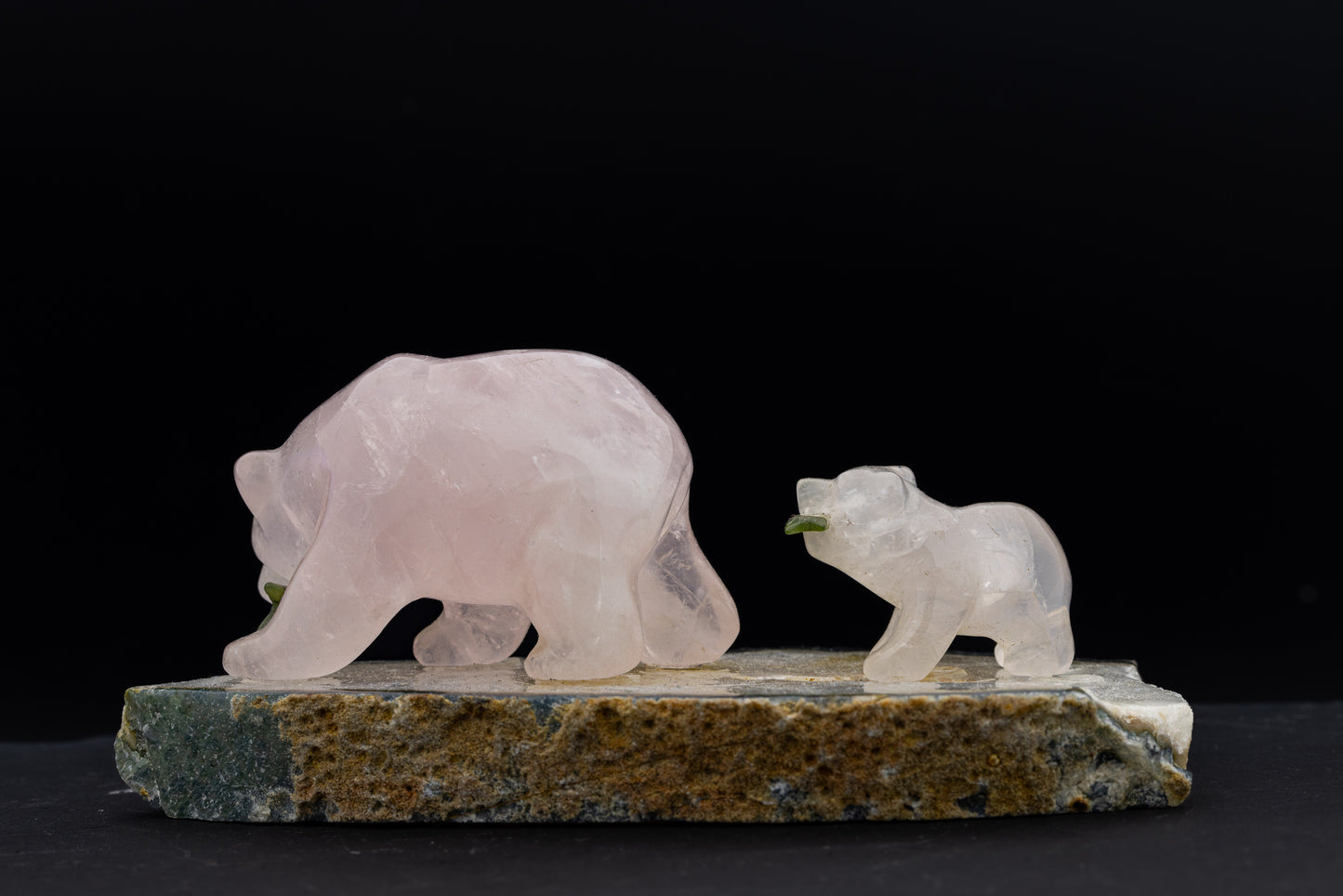 Rose Quartz Polar Bear Carving